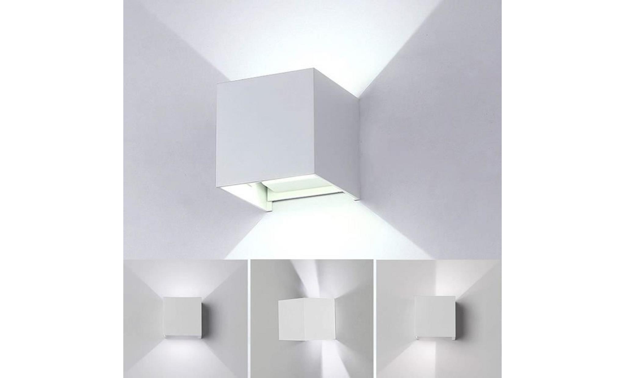applique murale 7w led lampe carrée interieur réglable éclairage pour chambre   couleur blanc   lumière blanc chaud