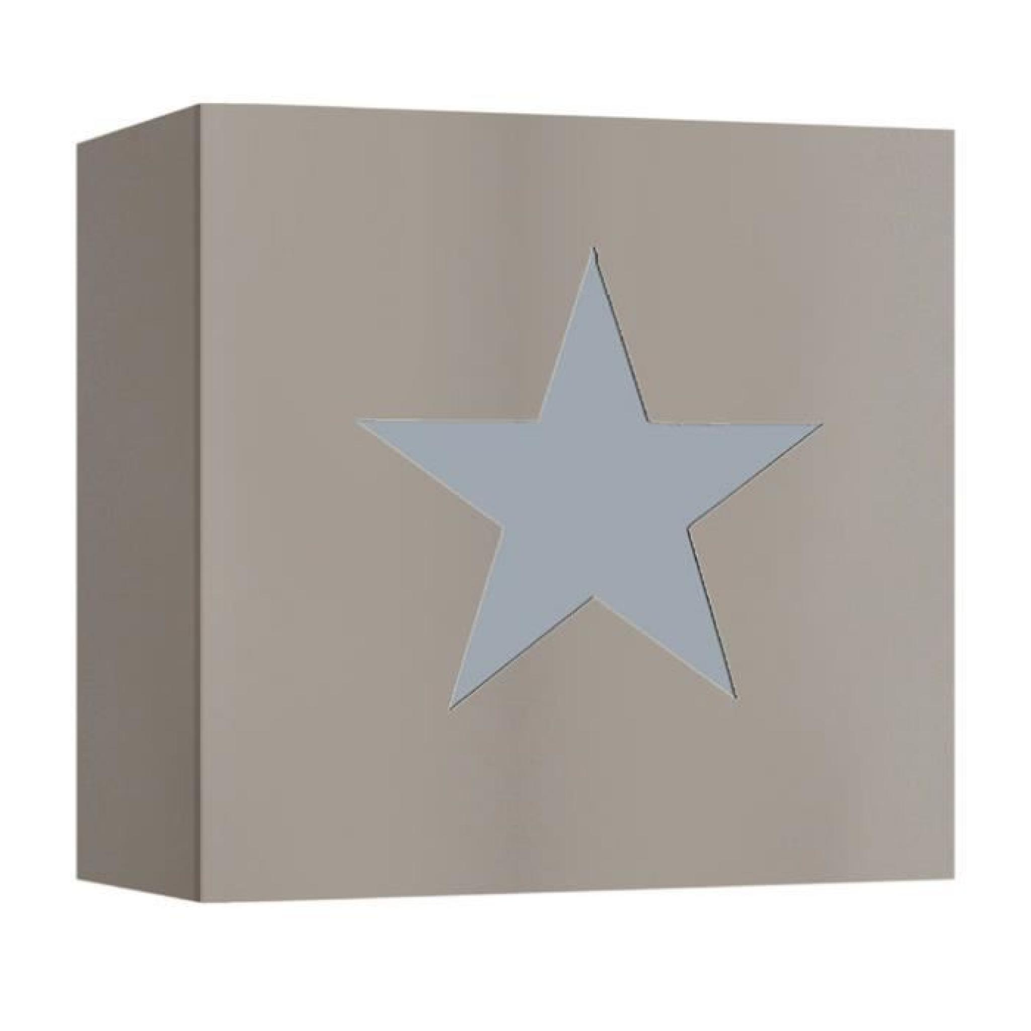 Applique murale carré en métal avec motif étoile 20x10.5 cm Astro-Bleu marine
