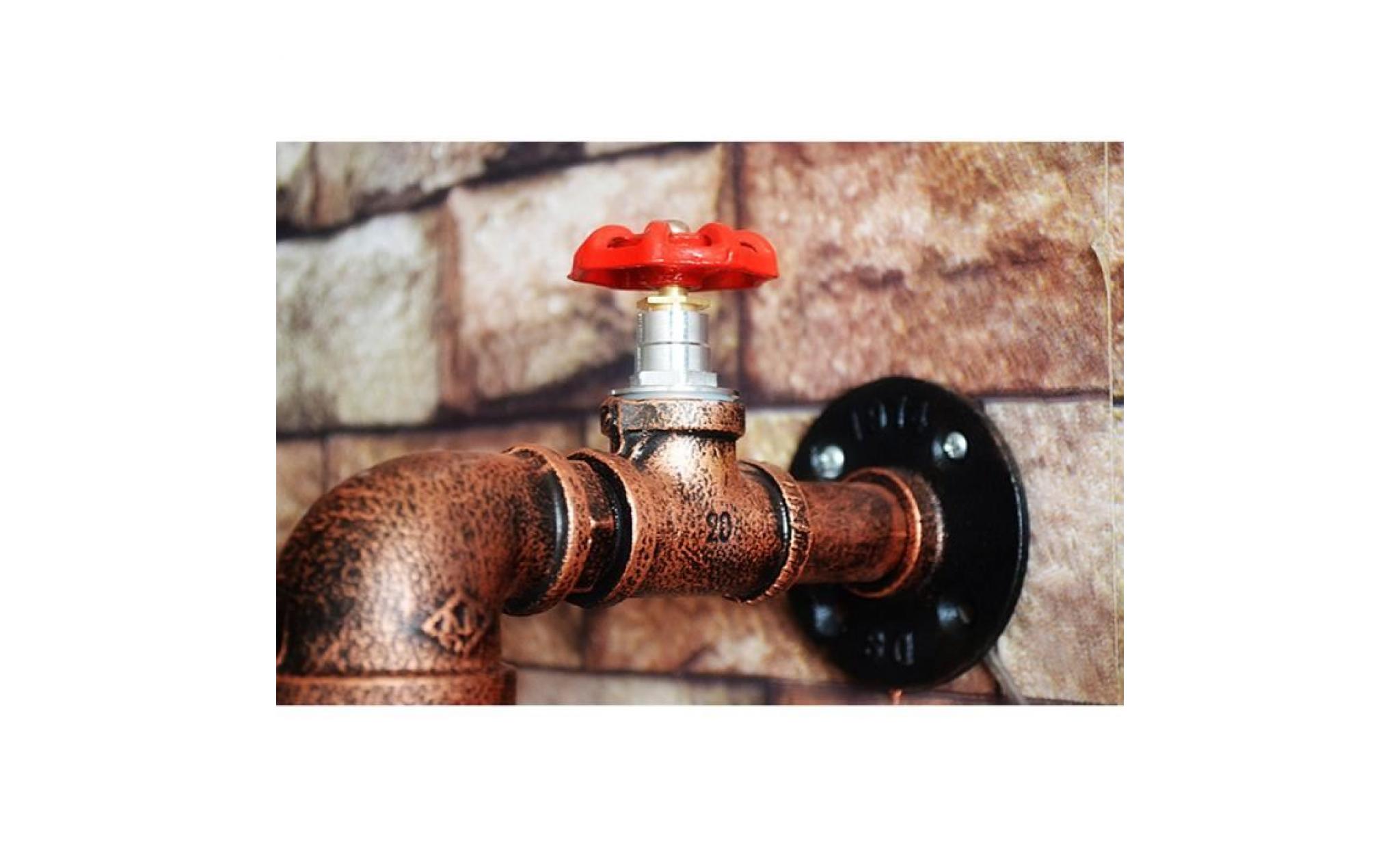 applique murale en tuyau d'eau industrielle rétro lampe murale pipe à eau vintage en fer forgé pas cher