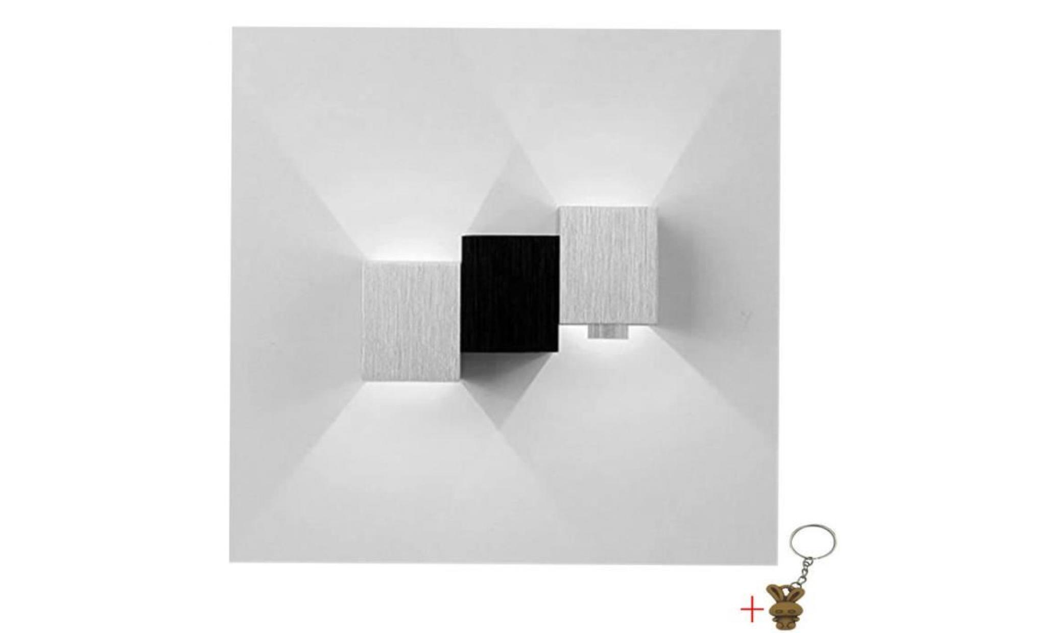 applique murale intérieur led moderne lampe carrée 3w pour chambre/escalier/sallon/bureau/porche/passerelle (3 cube, blanc)