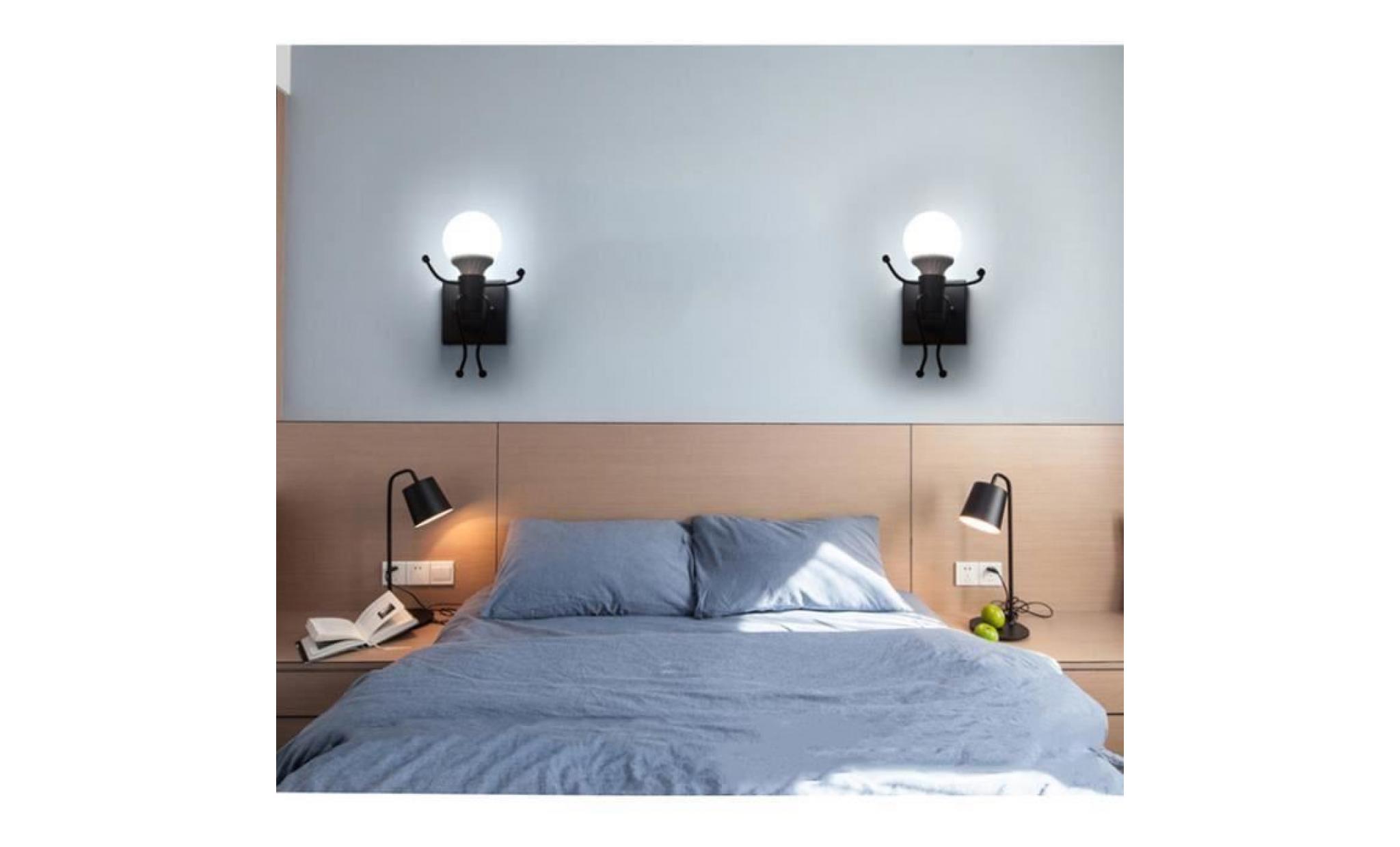 applique murale moderne mode métal créatif simplicité design pour chambre d'enfant eclairage lampe douille e27 pas cher