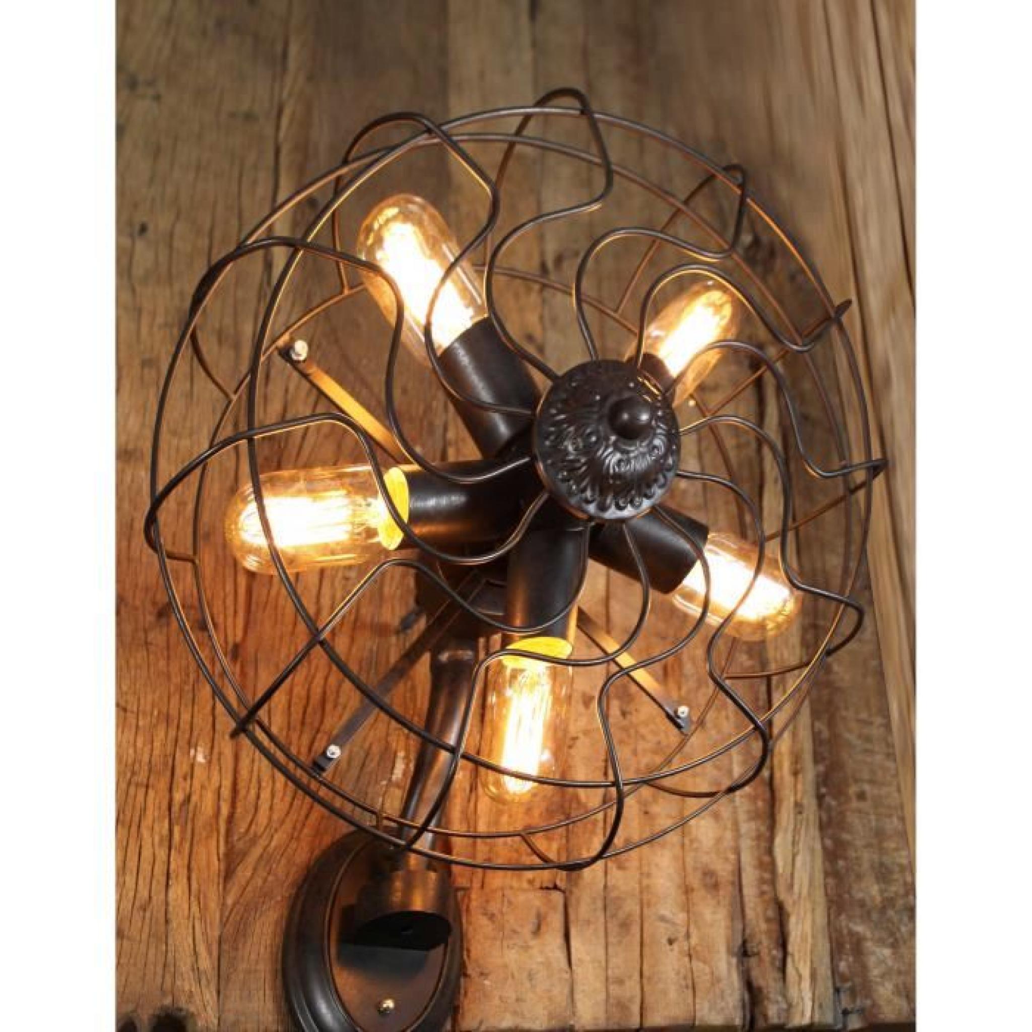 Applique Murale Style Ventilateur Vintage - Pour ampoules à filament Edison pas cher