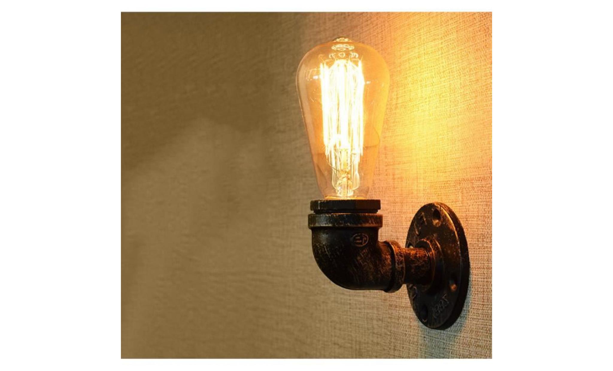 applique murale vintage tuyau robinet finition de fer simple e27 lampe mur de feu lamp decor wall light sans ampoule
