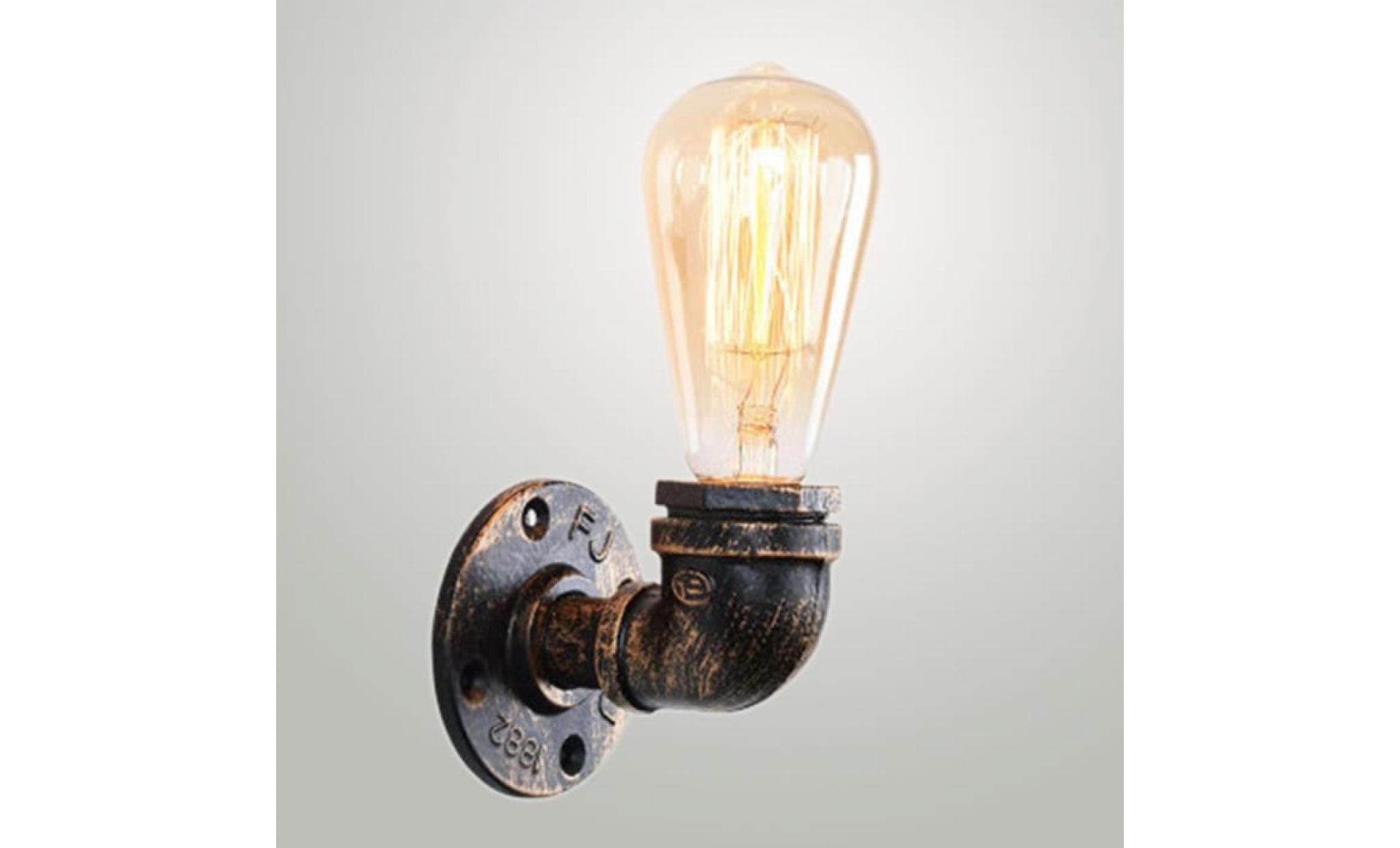 applique murale vintage tuyau robinet finition de fer simple e27 lampe mur de feu lamp decor wall light sans ampoule pas cher