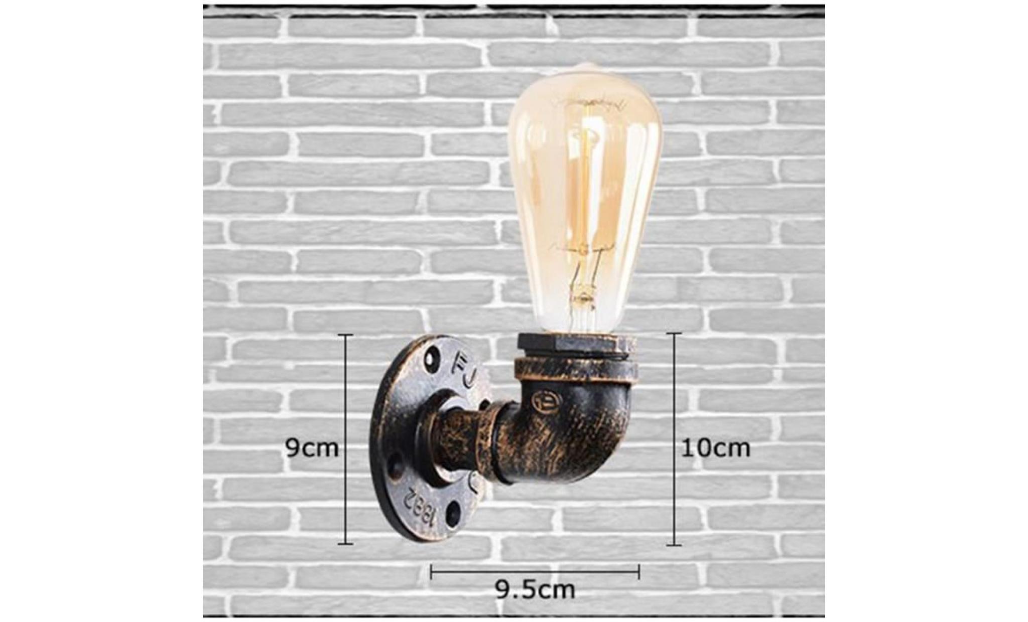 applique murale vintage tuyau robinet finition de fer simple e27 lampe mur de feu lamp decor wall light sans ampoule pas cher