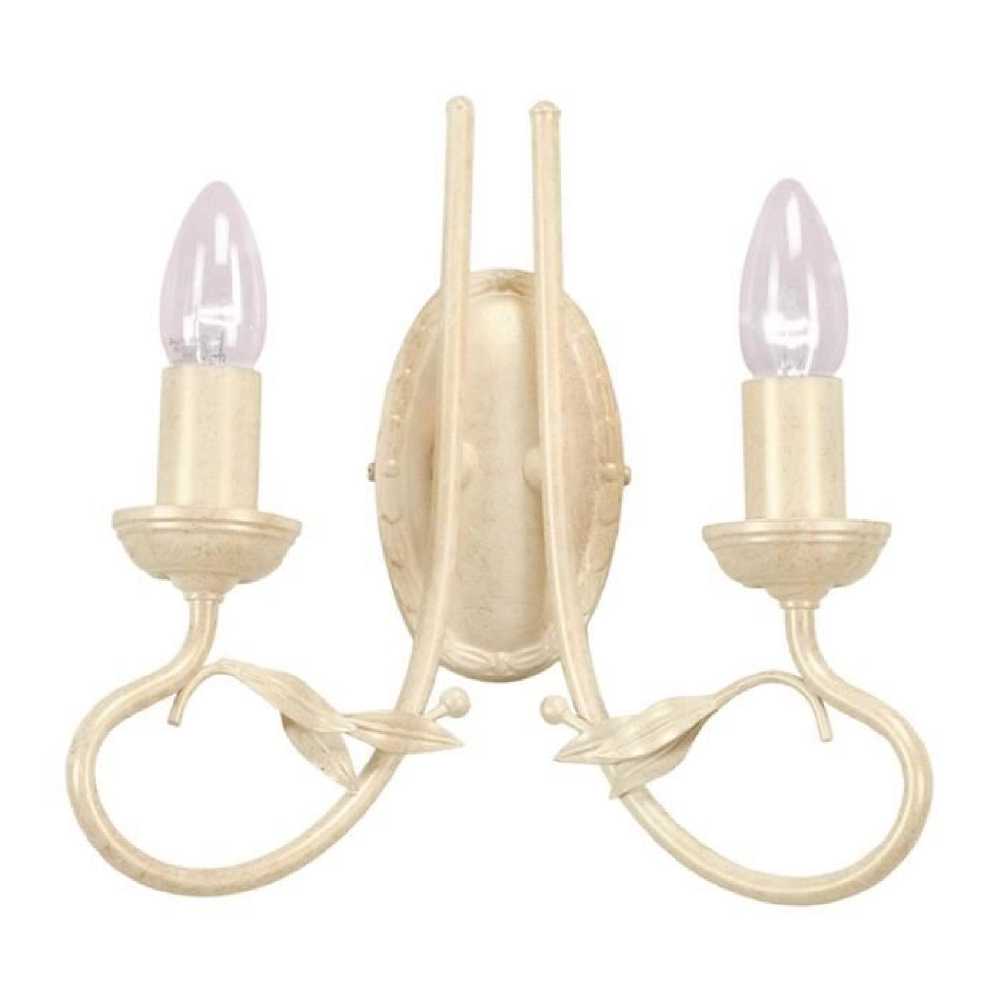 Applique Olivia ivoire/or 2 ampoules 