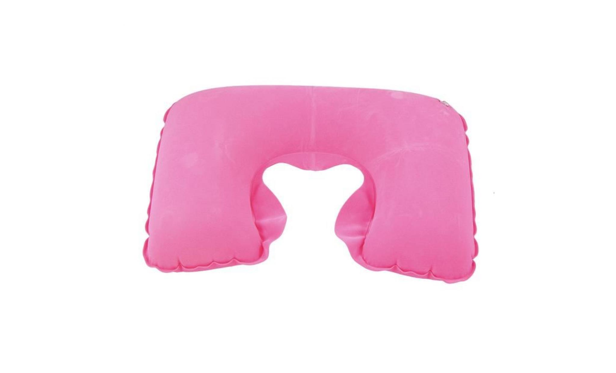 appui tete fuchsia inflatable soft flannel surface u shape design neck pillow for travel pas cher