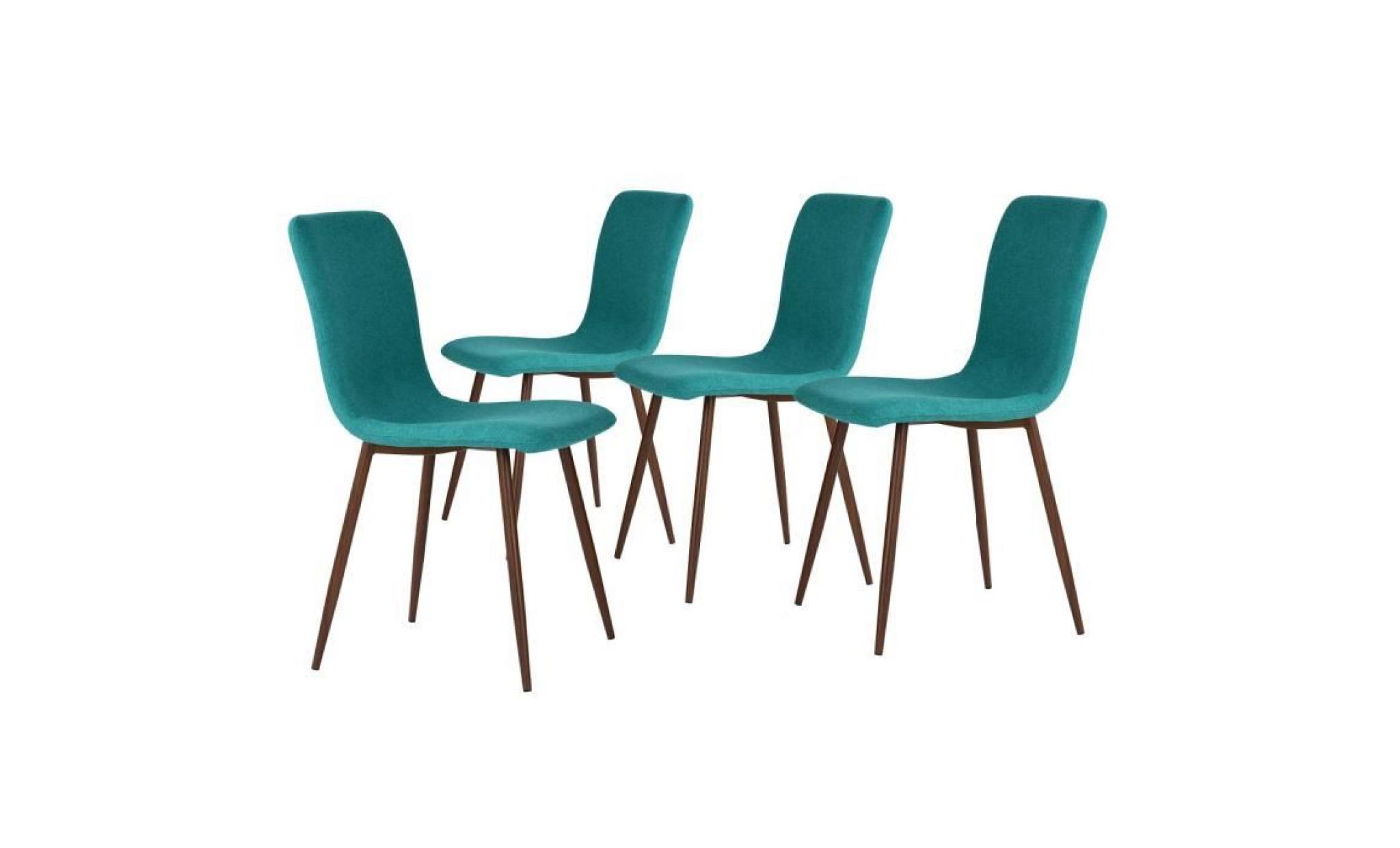 arcane   lot de 4 chaises turquoise