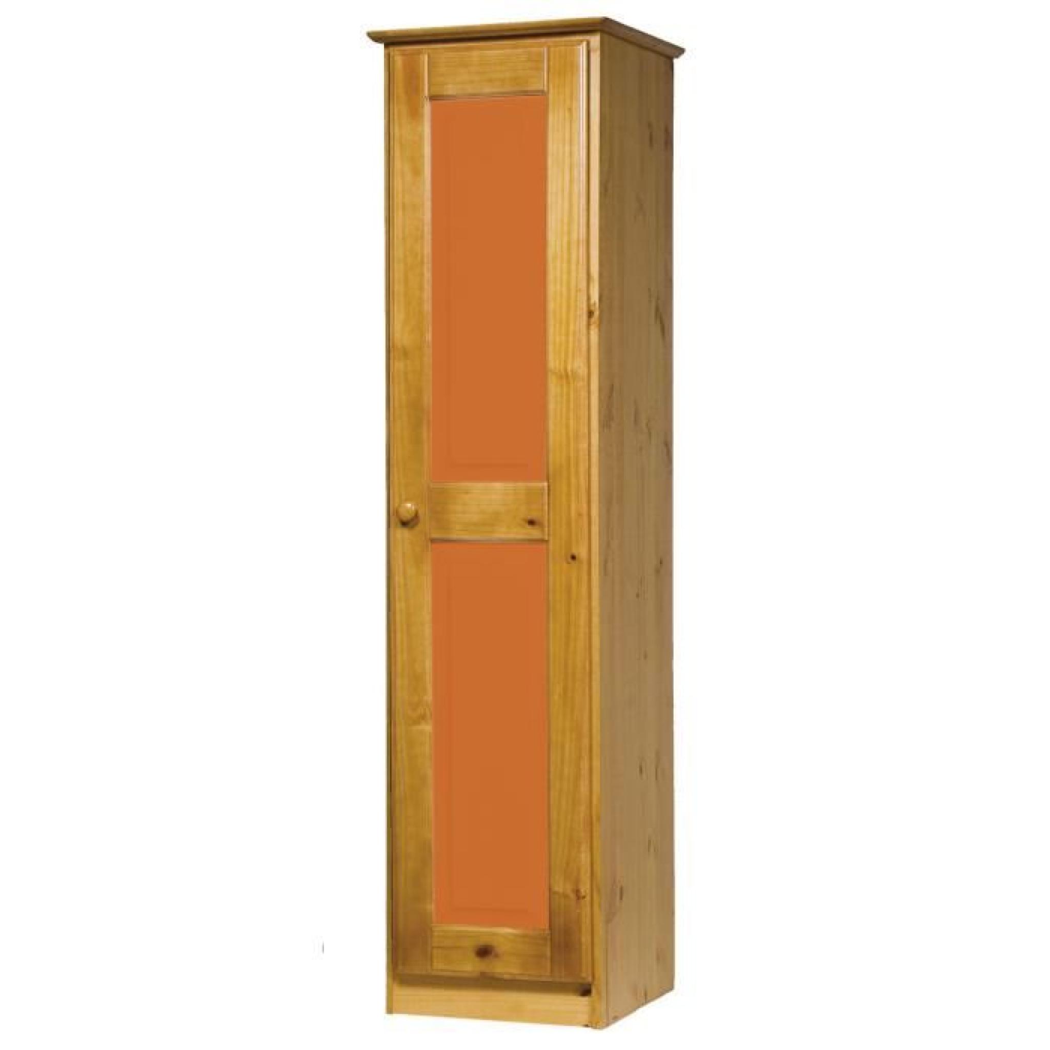 Armoire 1 Porte en pin massif coloris Antique et Orange