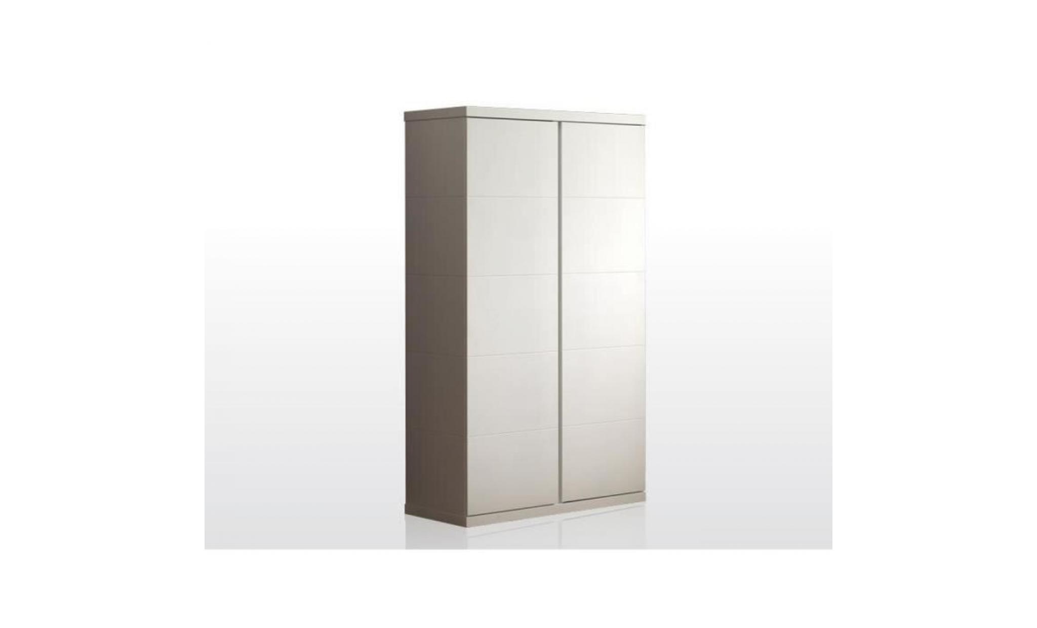 armoire 2 portes blanc laqué ar2007 pas cher