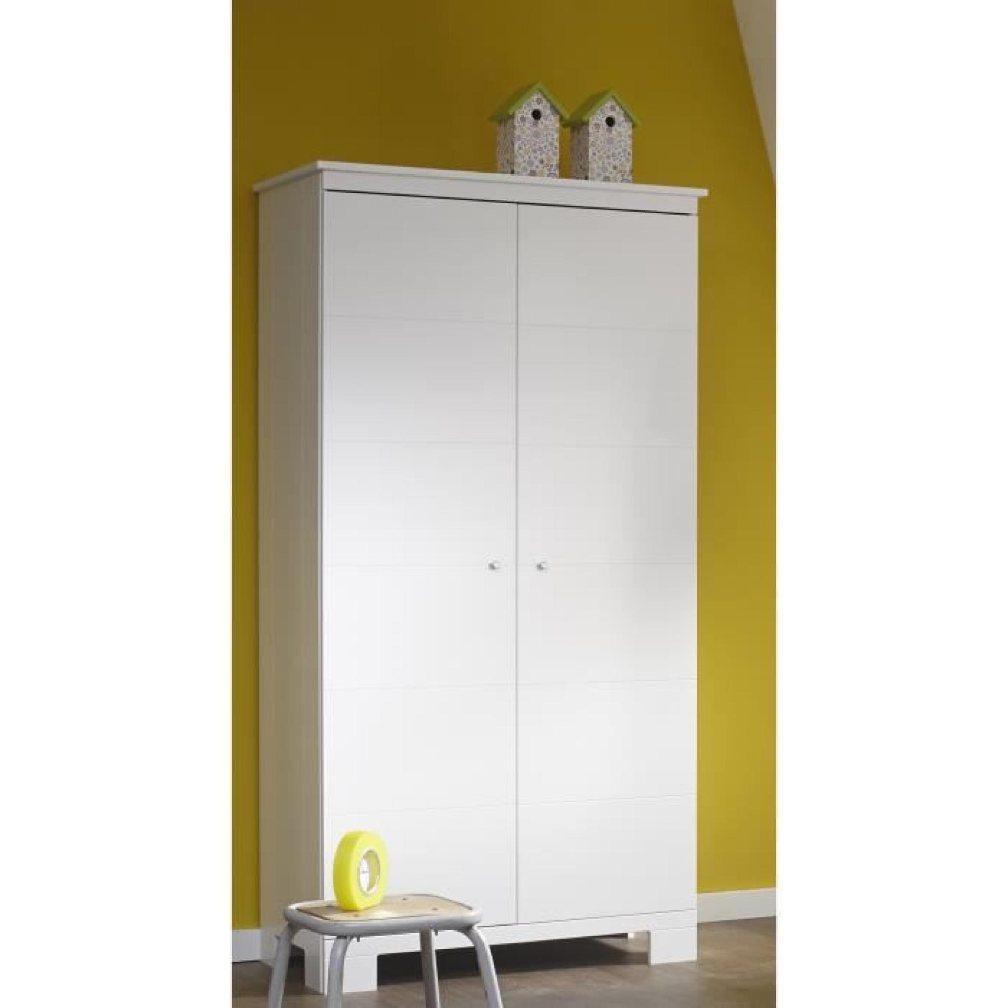 Armoire 2 portes moderne coloris blanc