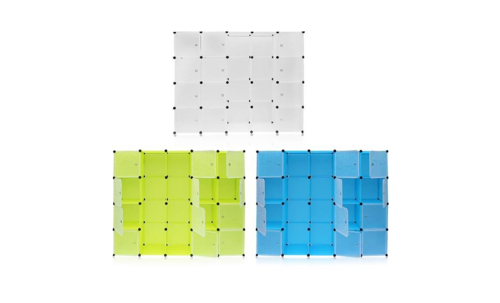 armoire 20 cubes   rangement en résine (blanc） pas cher