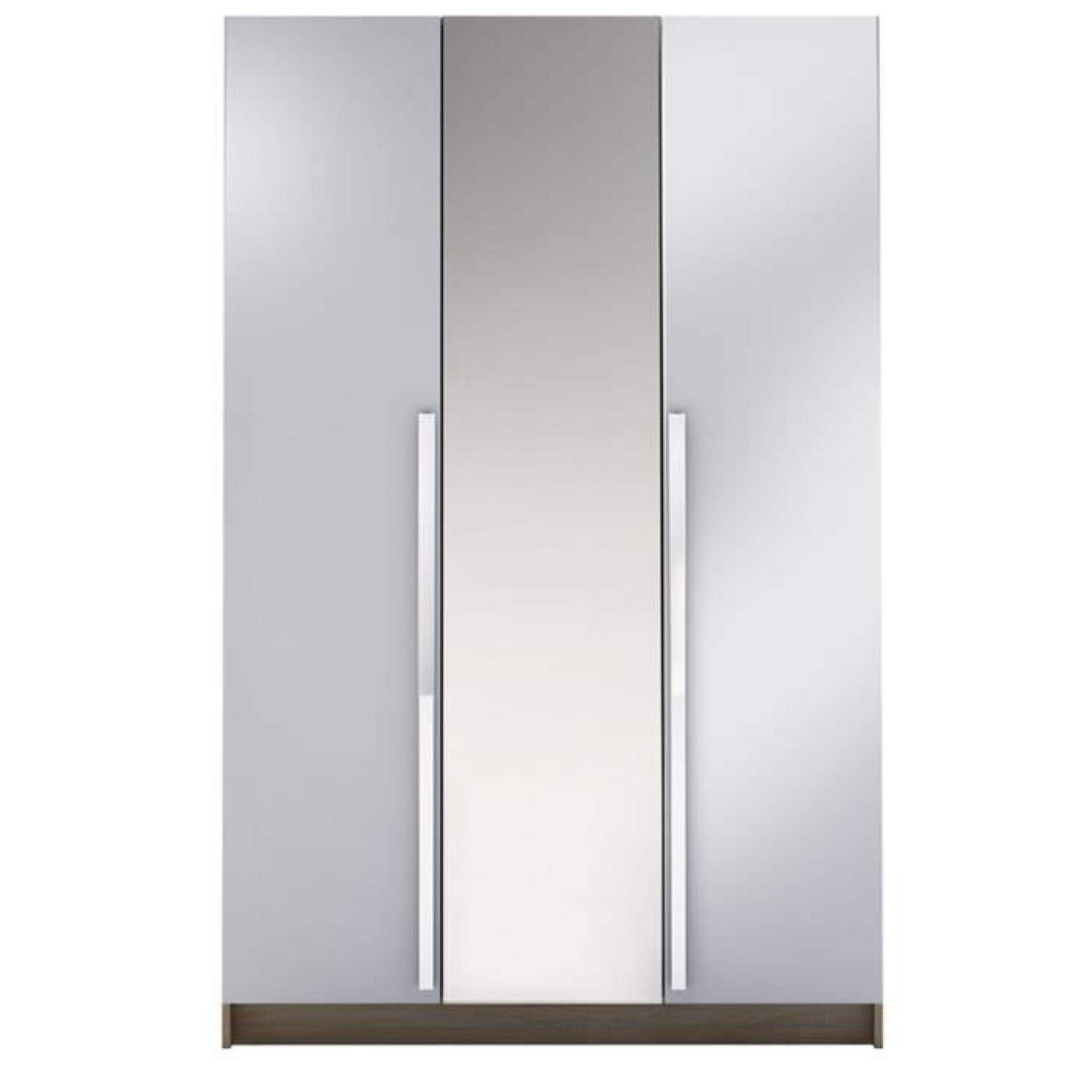 Armoire 3 portes chêne et Blanc, 119,6 x 52 x 185,5 cm