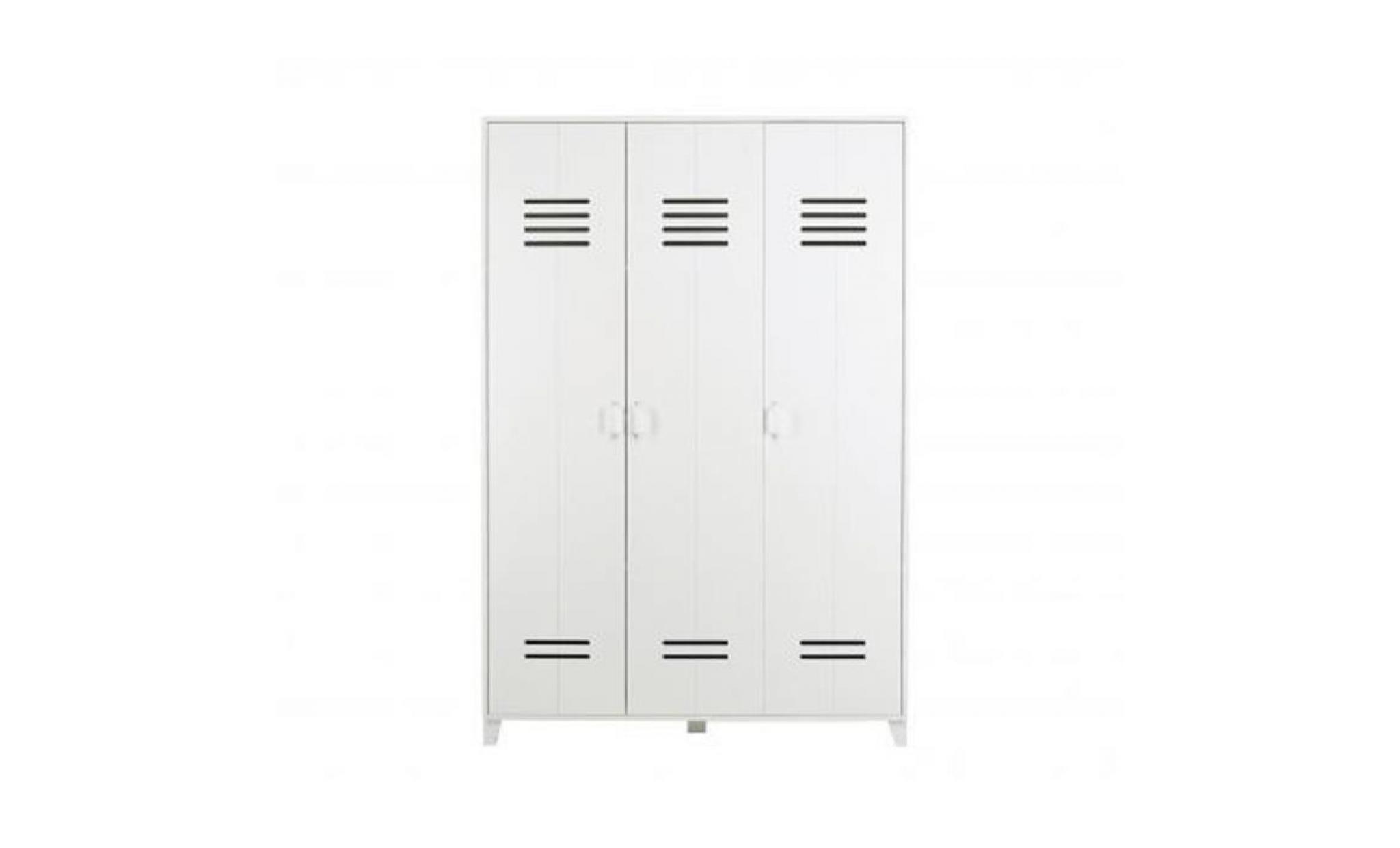 armoire 3 portes en pin nicolet couleur blanc