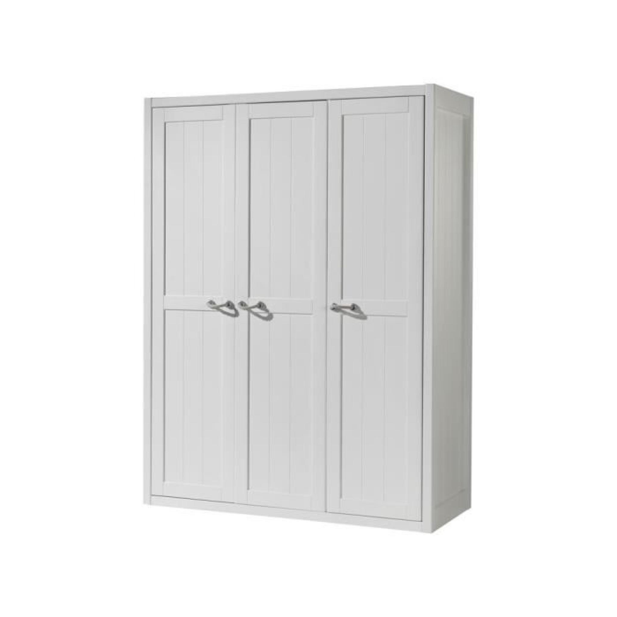 LEWIS Armoire 145cm 3 portes - Blanc