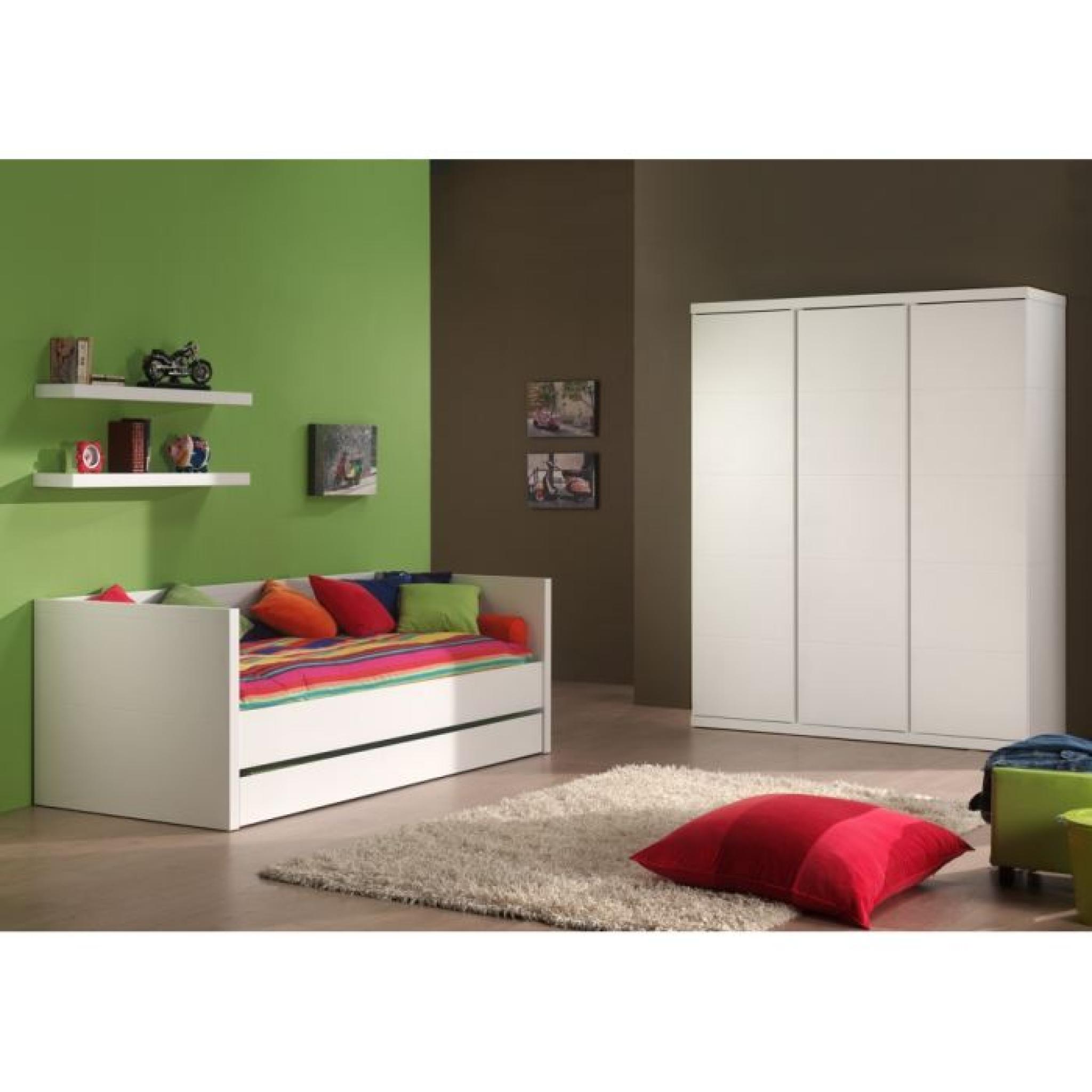 Armoire 3 portes Swithome Indiana Blanche pas cher