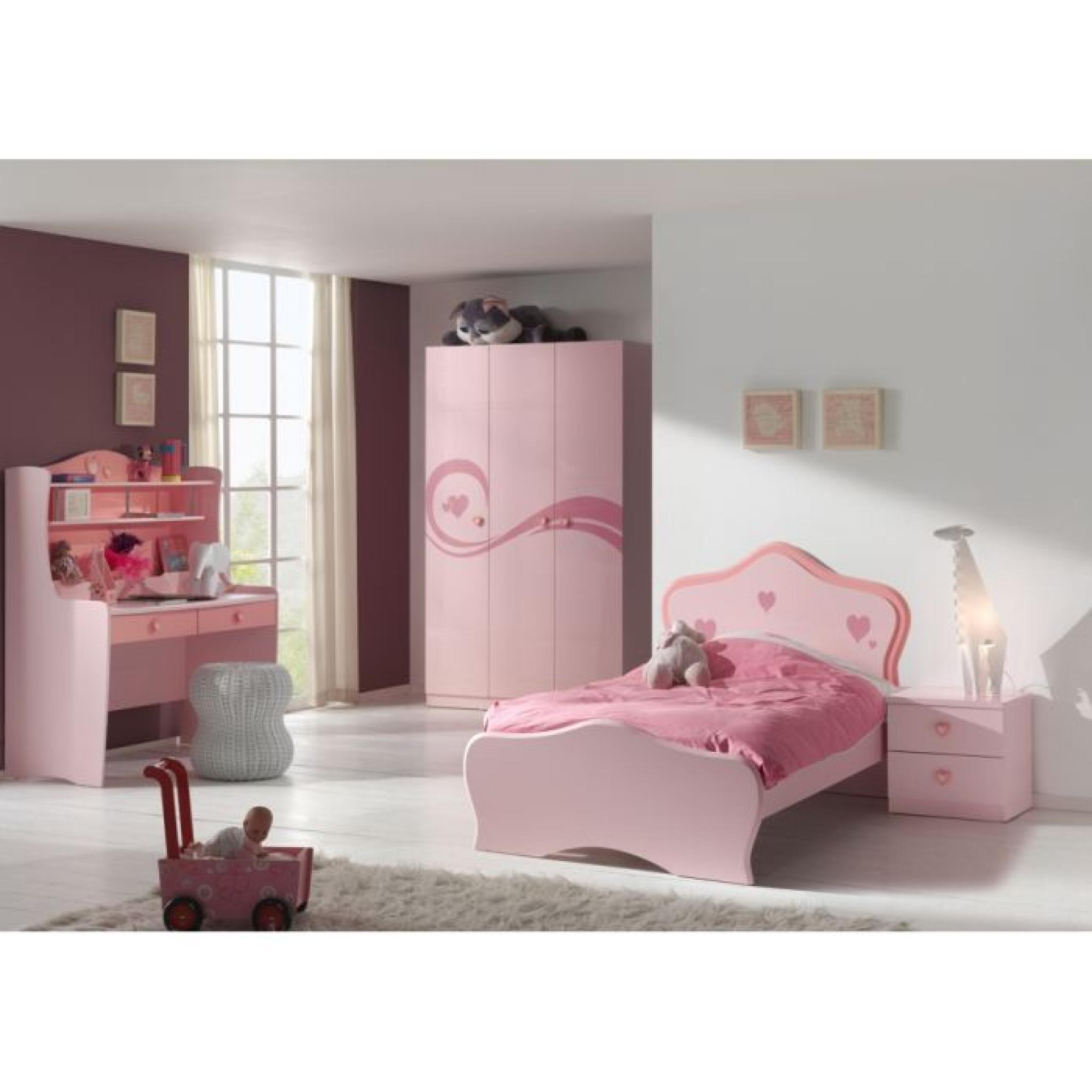 Armoire 3 portes Swithome Pinky Rose pas cher