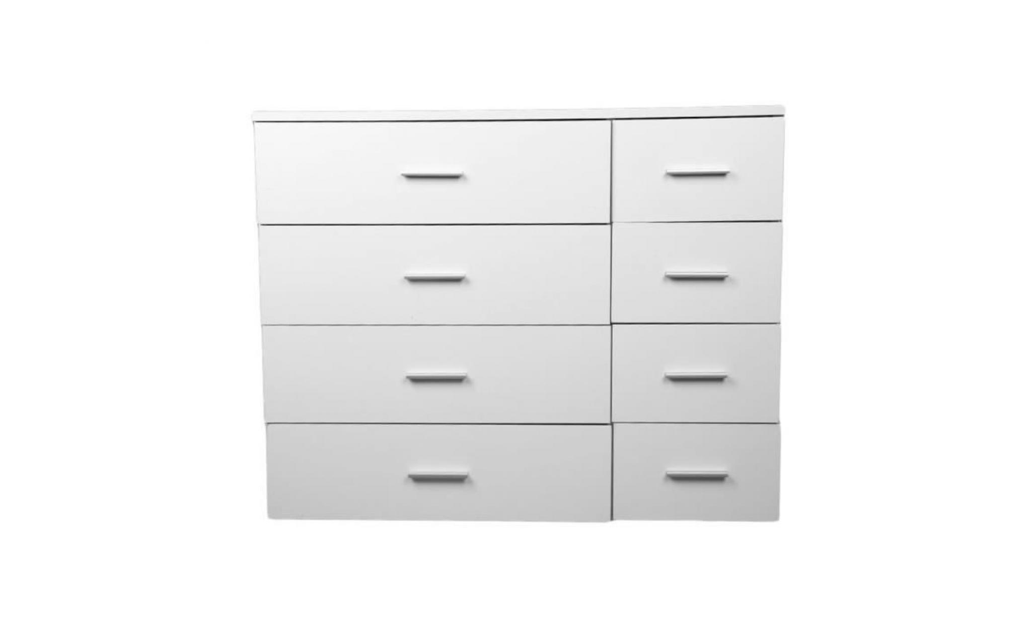 armoire à 8 tiroirs cabine tiroirs blanc 89x35x73.5