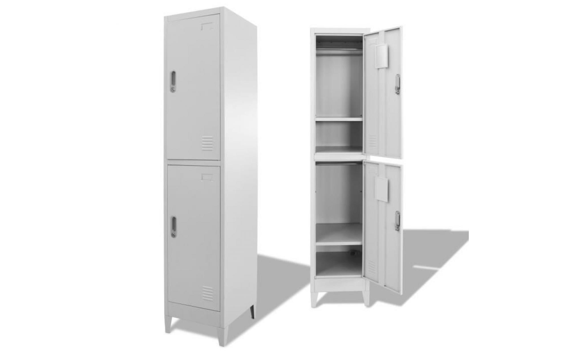 armoire à casiers avec 2 compartiments 38 x 45 x 180 cm