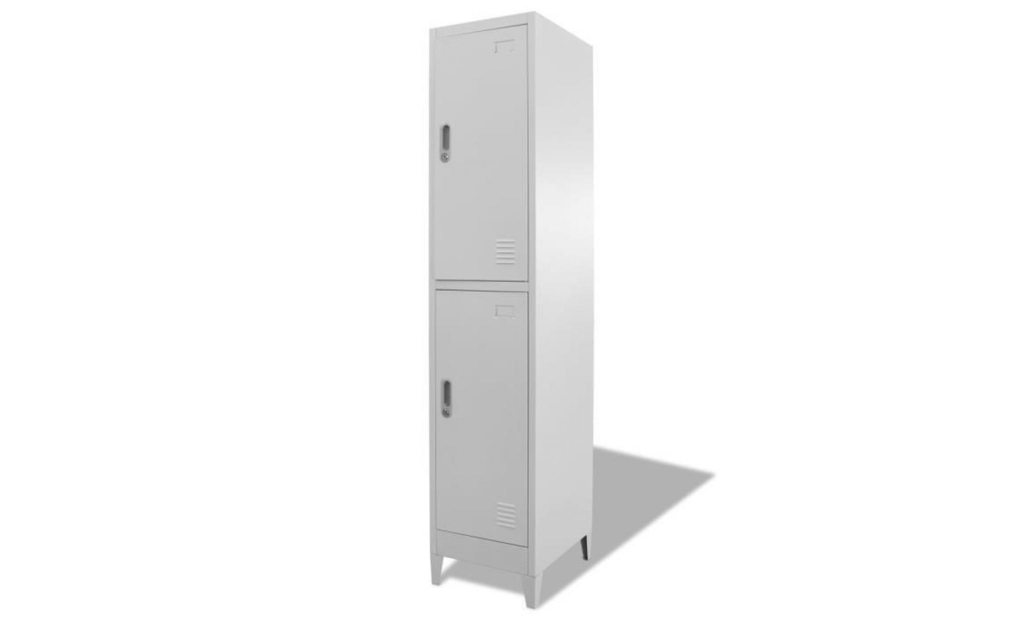 armoire à casiers avec 2 compartiments 38 x 45 x 180 cm pas cher