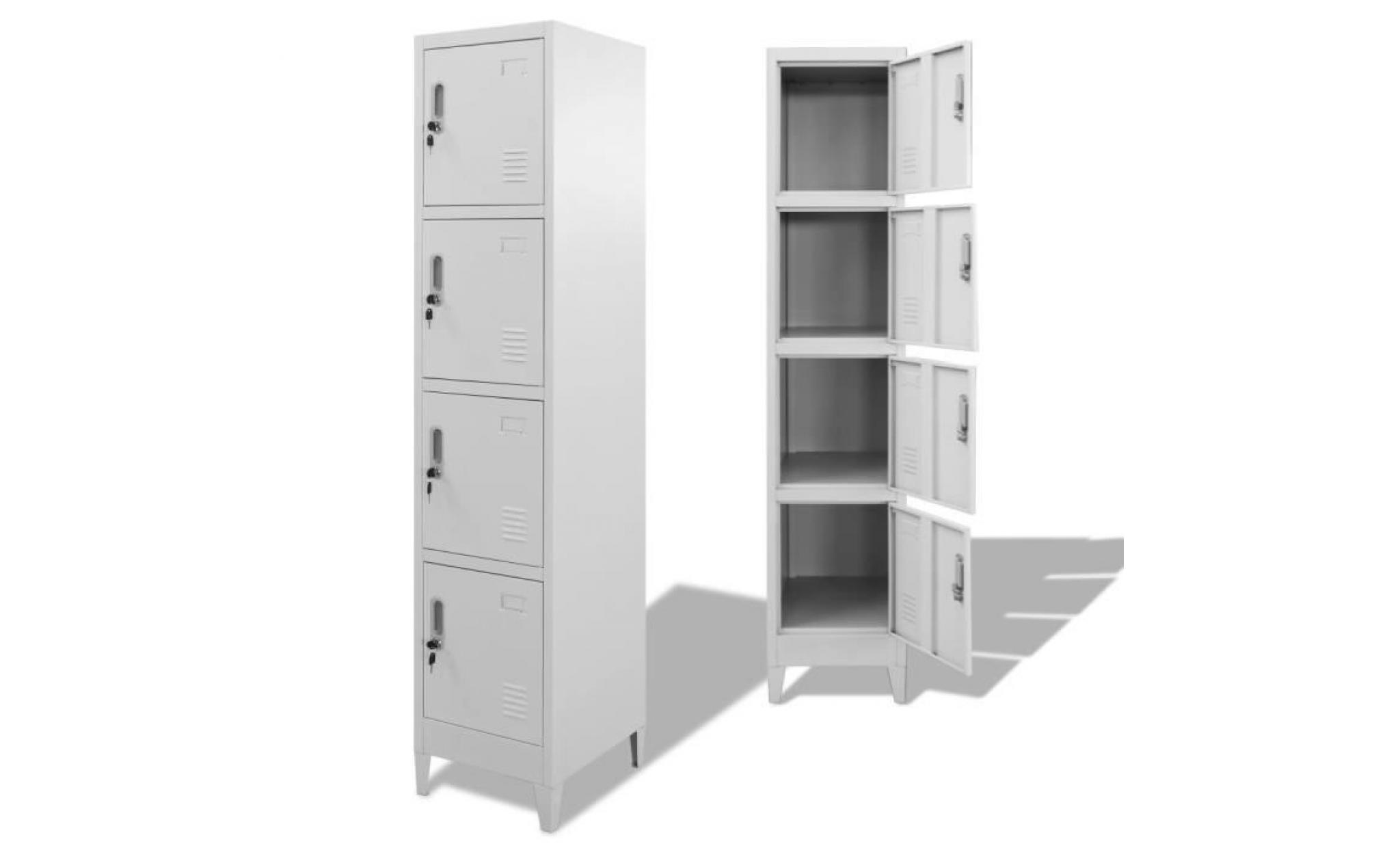 armoire à casiers avec 4 compartiments 38 x 45 x 180 cm
