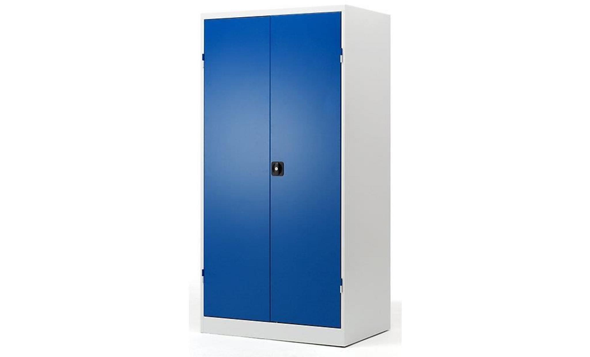 armoire à panneaux coulissants   h x l x p 1950 x 1000 x 600 mm, sans cloison médiane   4 panneaux, gris clair / bleu   armoire