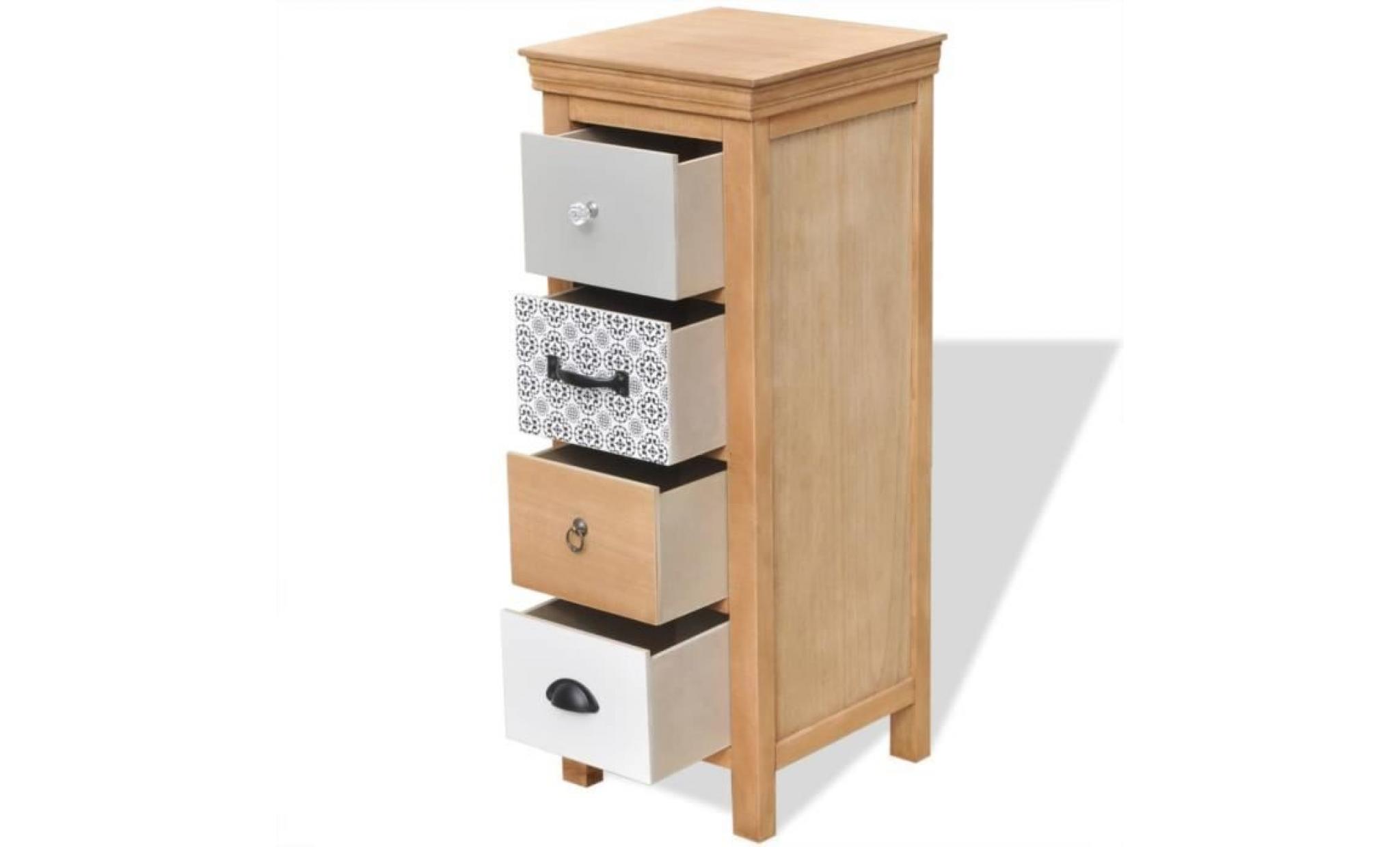 armoire à tiroir 35 x 35 x 90 cm bois massif pas cher