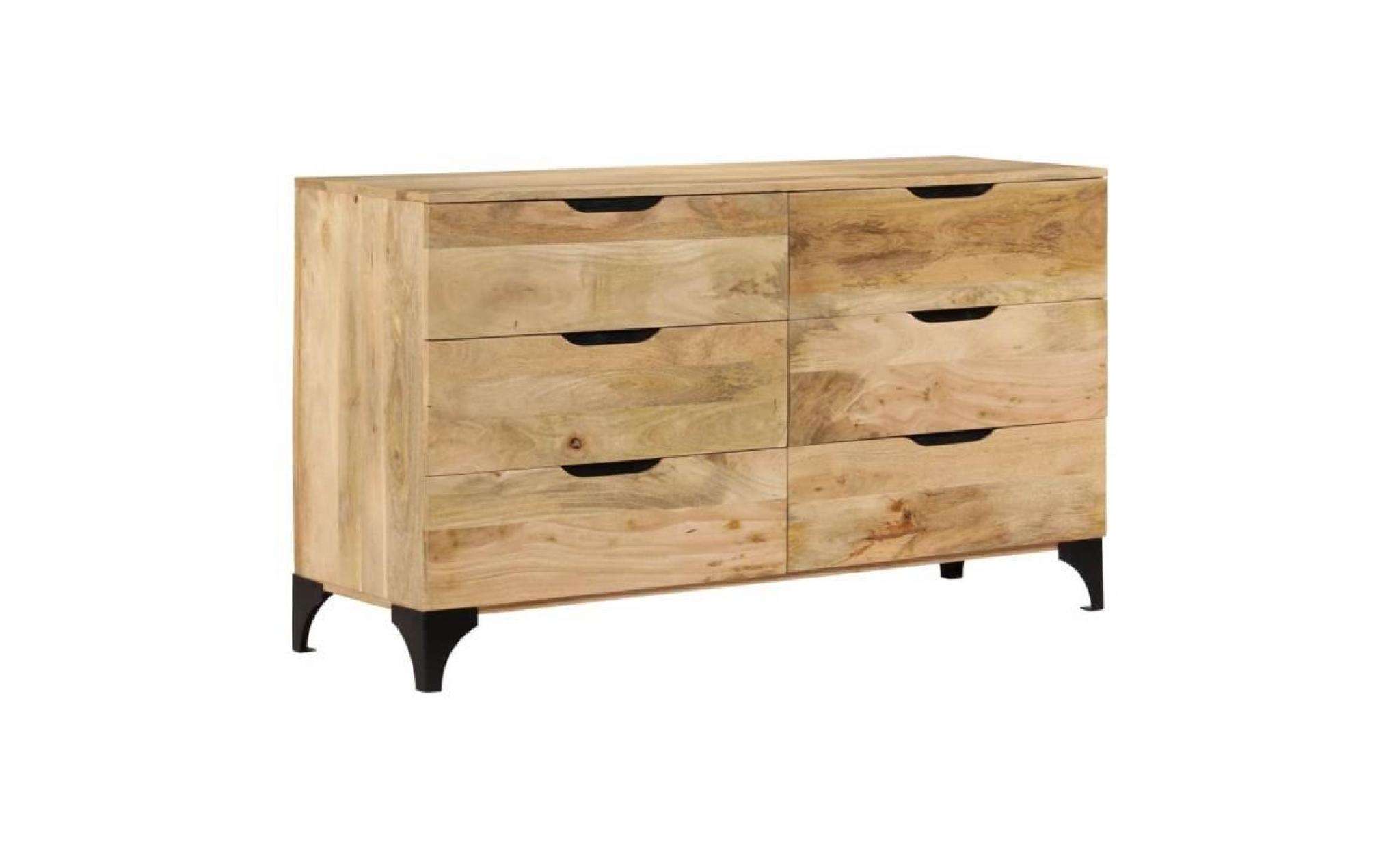 armoire à tiroirs bois de manguier massif 140 x 45 x 80 cm