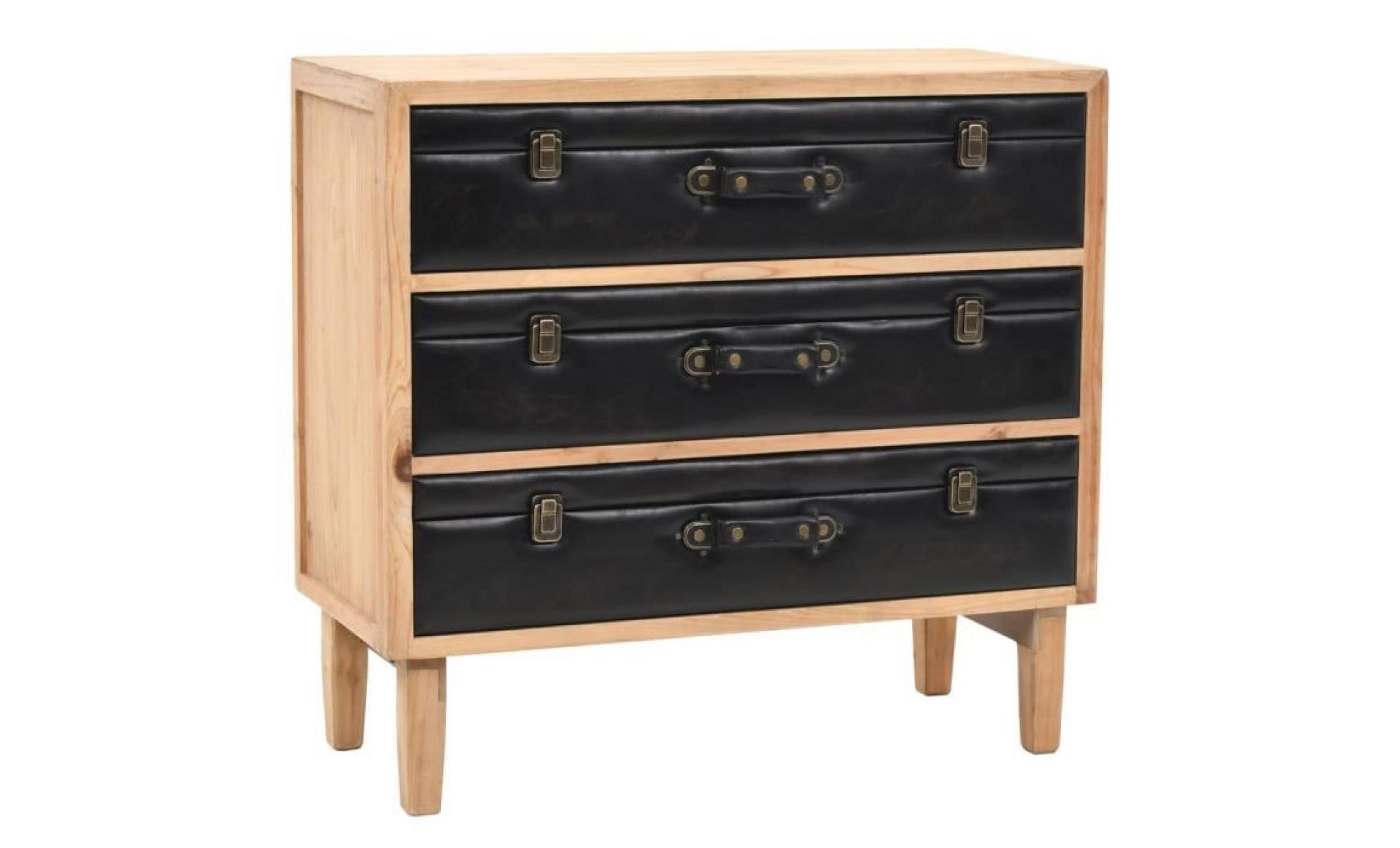 armoire à tiroirs buffet meuble de rangement bois de sapin massif 80 x 36 x 75 cm