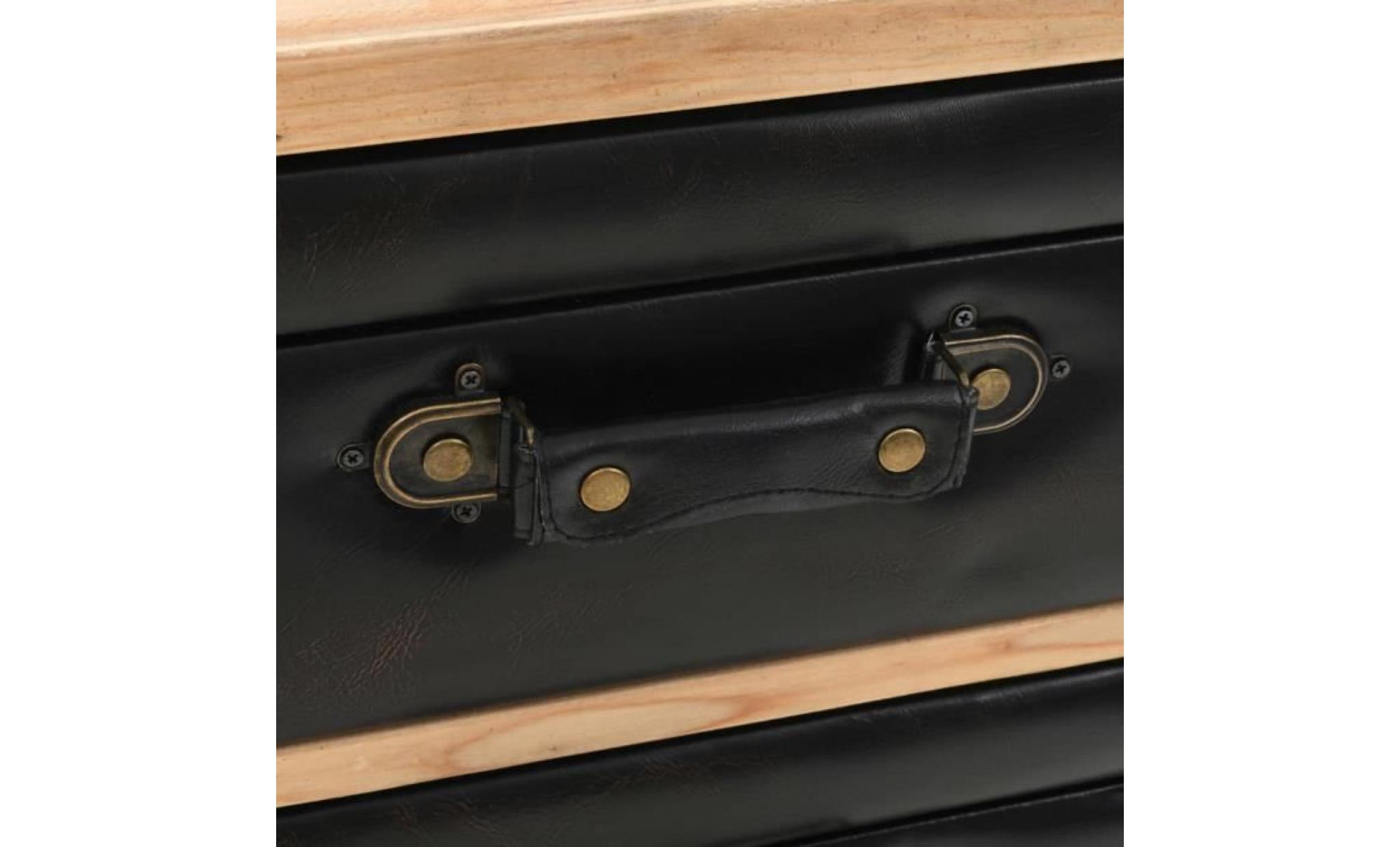 armoire à tiroirs buffet meuble de rangement bois de sapin massif 80 x 36 x 75 cm pas cher