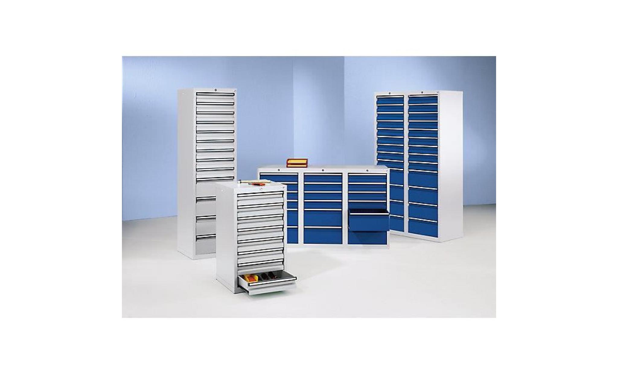 armoire à tiroirs   h x l x p 900 x 500 x 500 mm, 8 tiroirs hauteur 100 mm   corps et tiroirs gris   armoire armoires armoire pas cher
