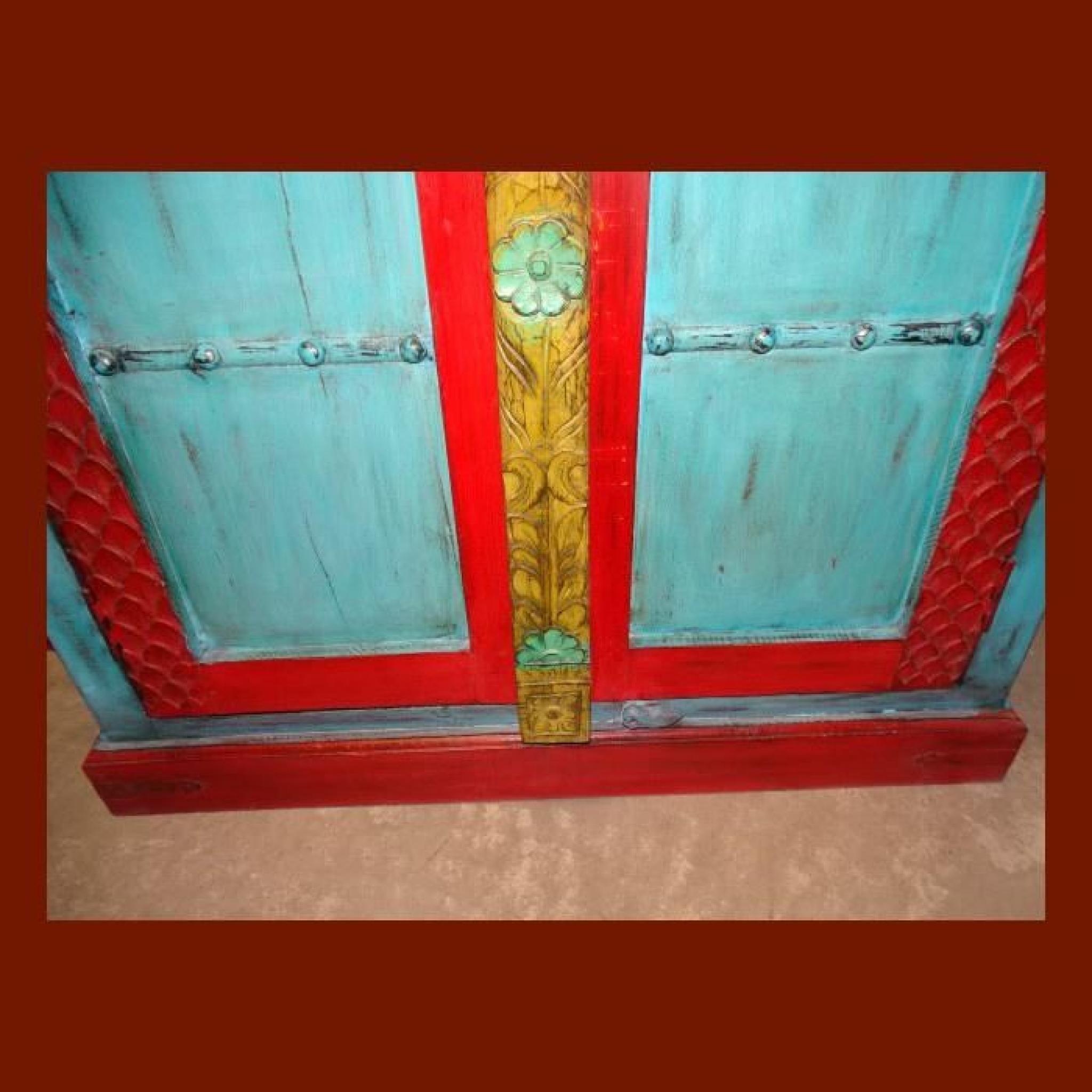 Armoire arche turquoise portes pleines. pas cher