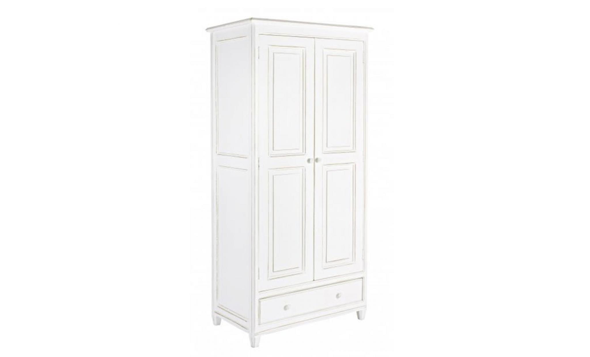 armoire avec 2 portes et 1 tiroir en bois   dim : l 90 x p 55 x h 190 cm