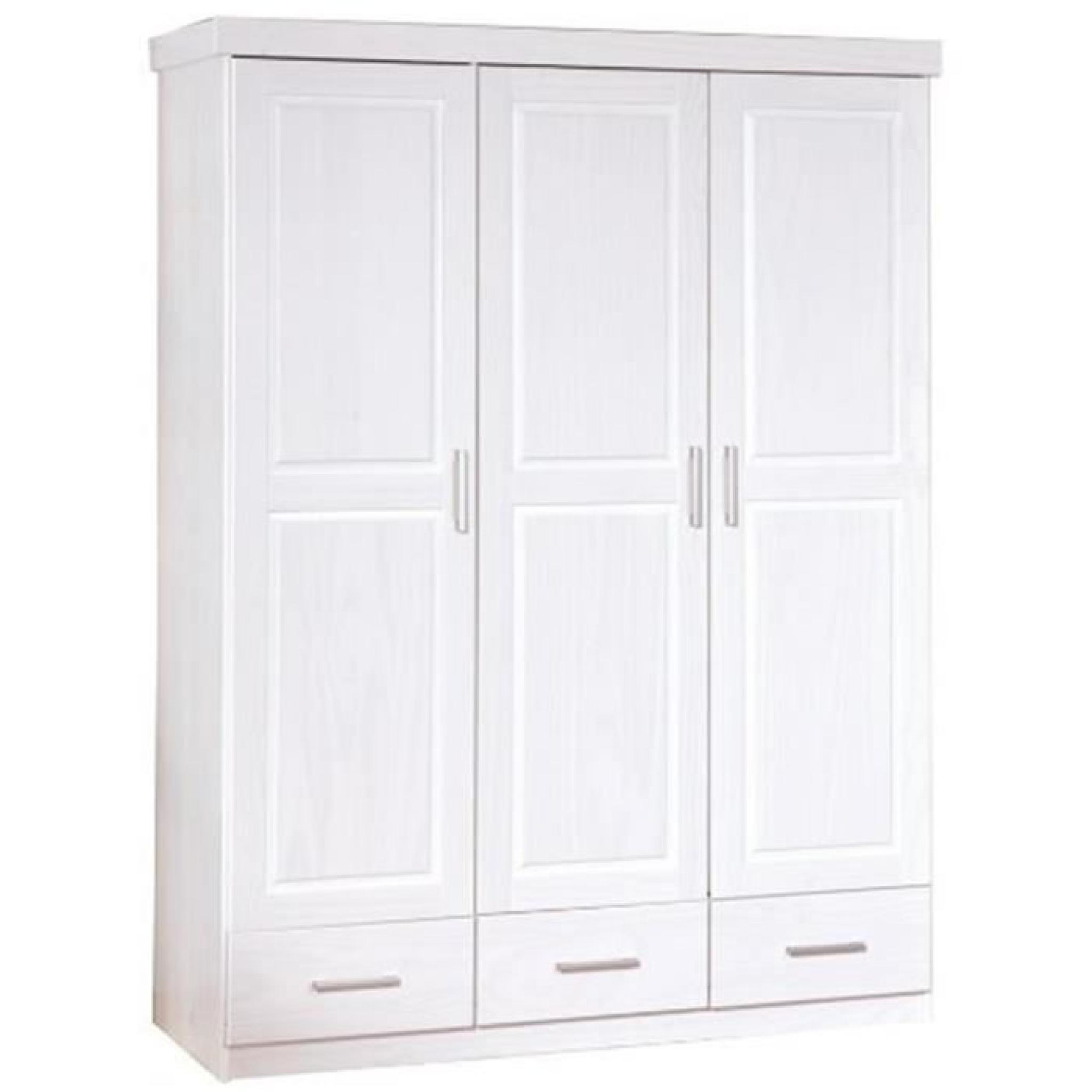 Armoire avec 3 portes et 3 tiroirs Blanc, Dim : 140 x 55 x 190 cm