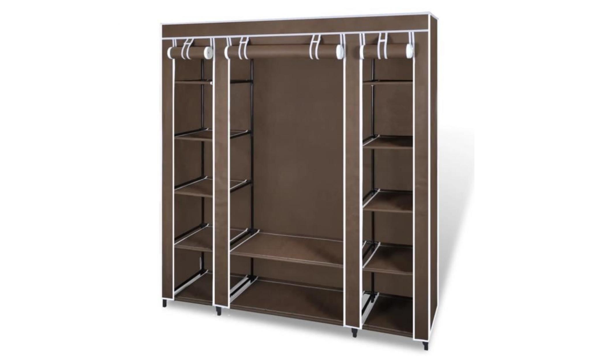 armoire avec compartiments et tiges 45 x 150 x 176 cm marron