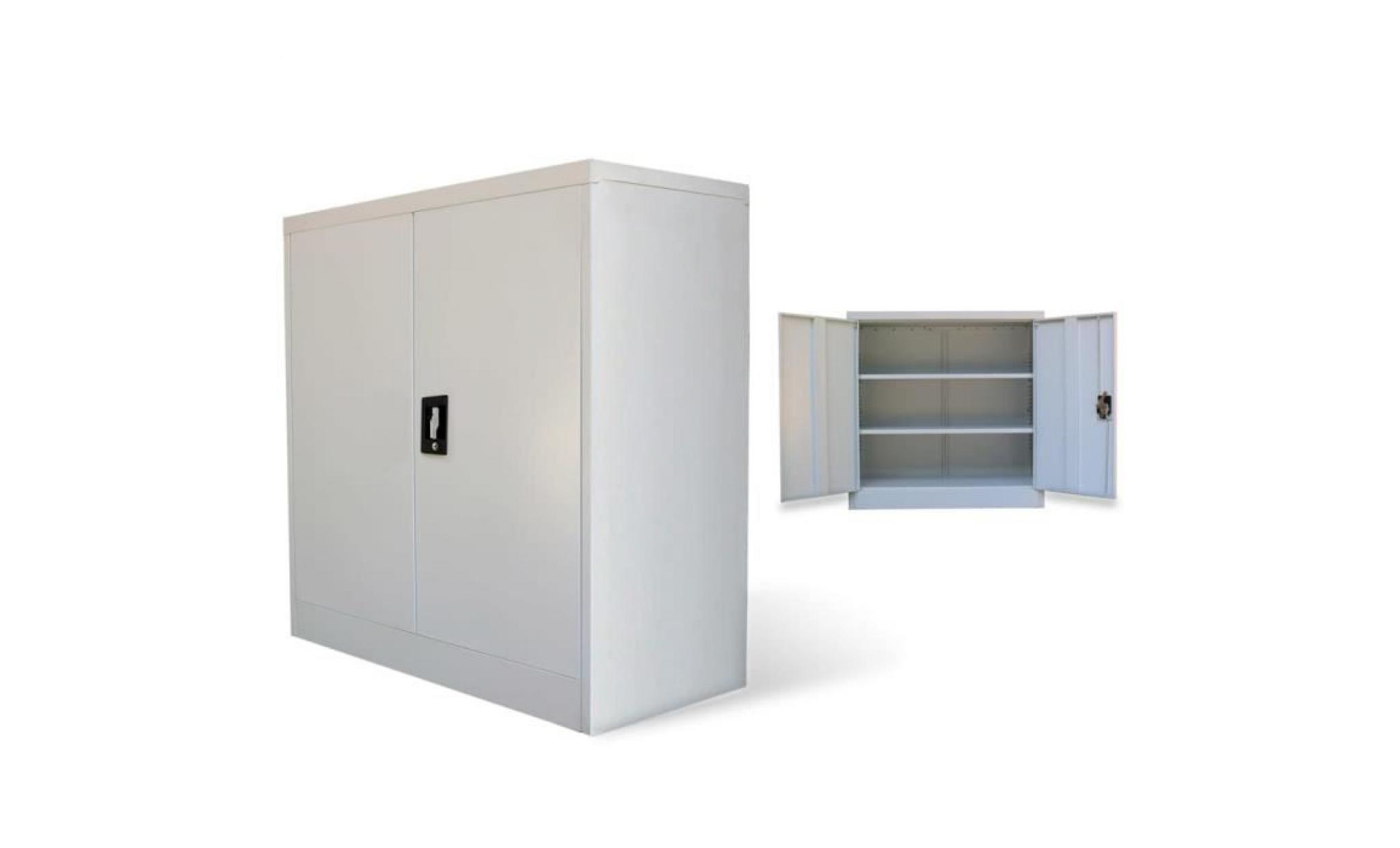 armoire de bureau avec 2 portes métal 90 cm gris armoire chambre
