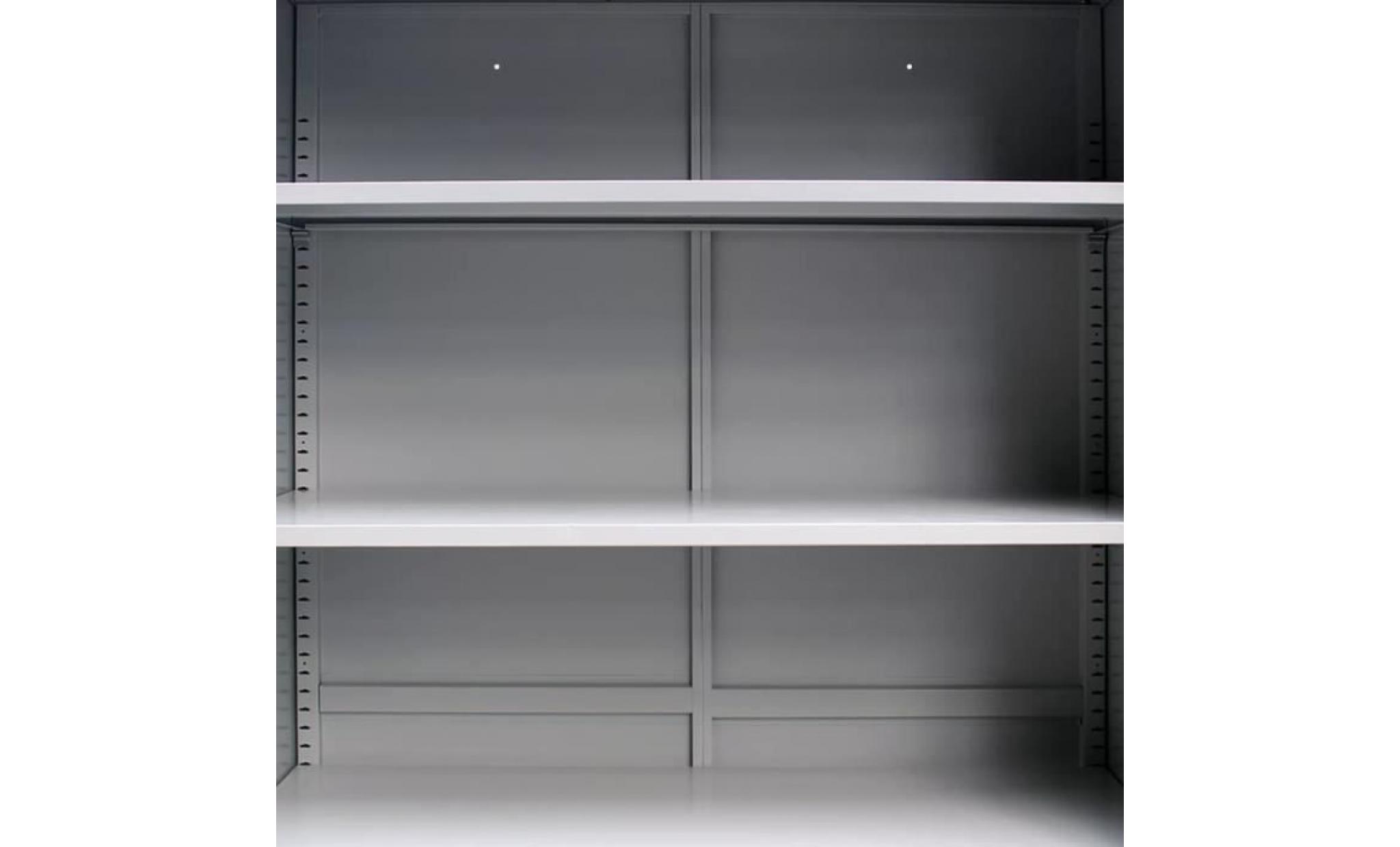 armoire de bureau meuble de rangement avec 2 portes acier 90 x 40 x 180 cm gris pas cher
