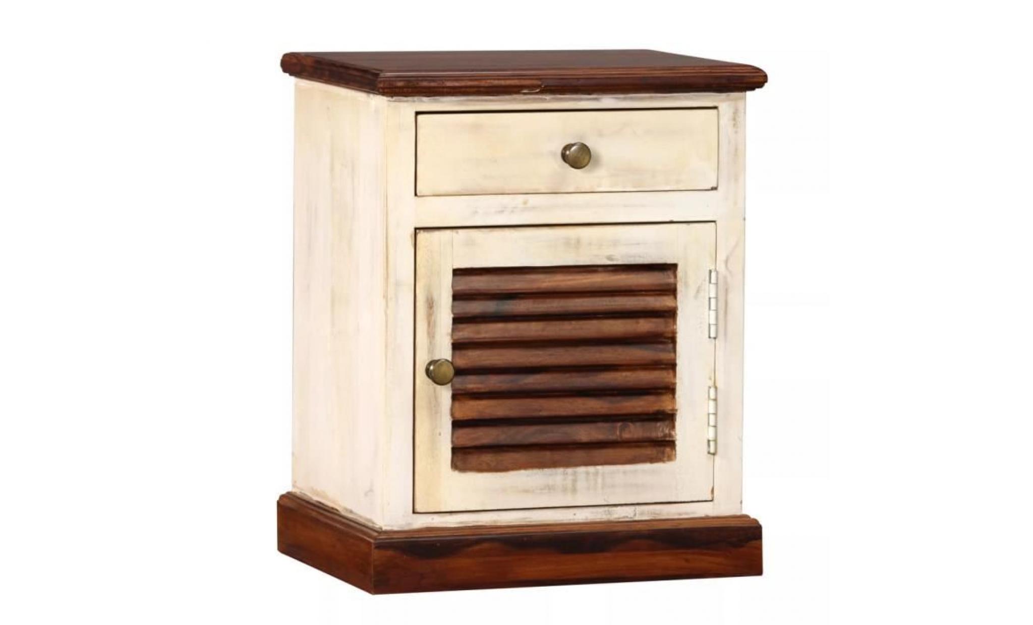 armoire de chevet boîte de rangement bois de sesham et de manguier 30 x 40 x 50 cm