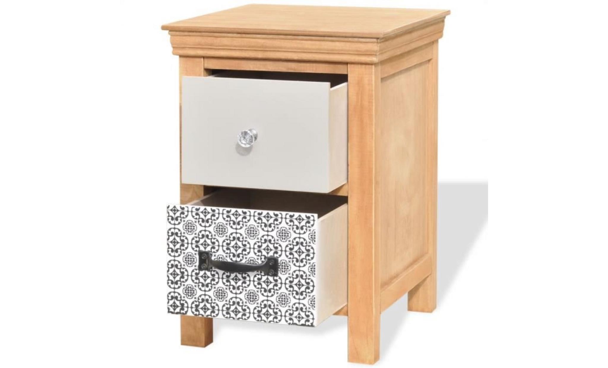 armoire de chevet   table de nuit   table de chevet   armoire à tiroir 2 pcs 34 x 34 x 46 cm bois massif pas cher