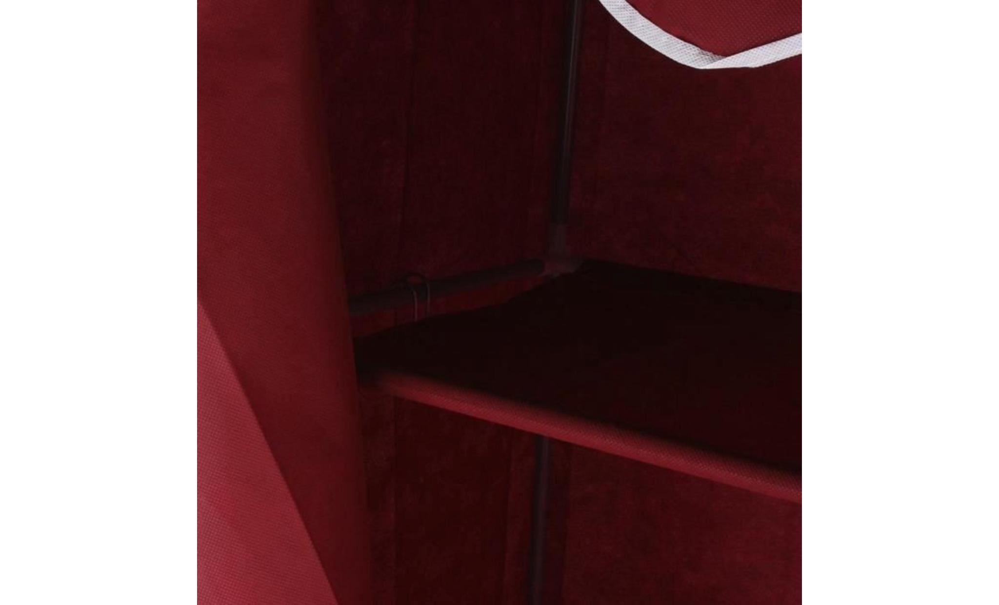 armoire de rangement en tissu   rouge vineux pas cher