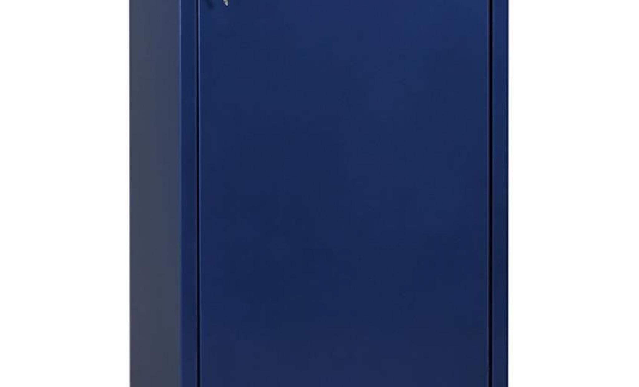 armoire de rangement métal 1 porte bleu pas cher