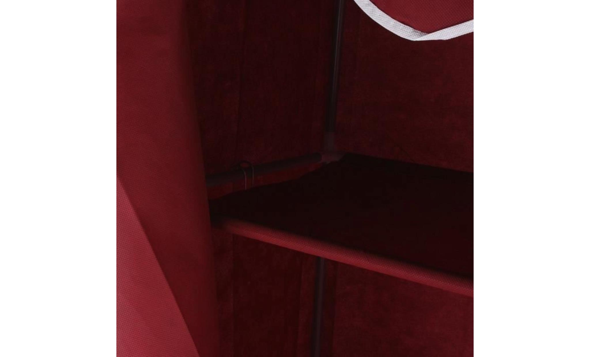 armoire de renfort à trois barres de tube de 13mm organisateur de stockage de placard de vêtements (vin rouge)violet pas cher