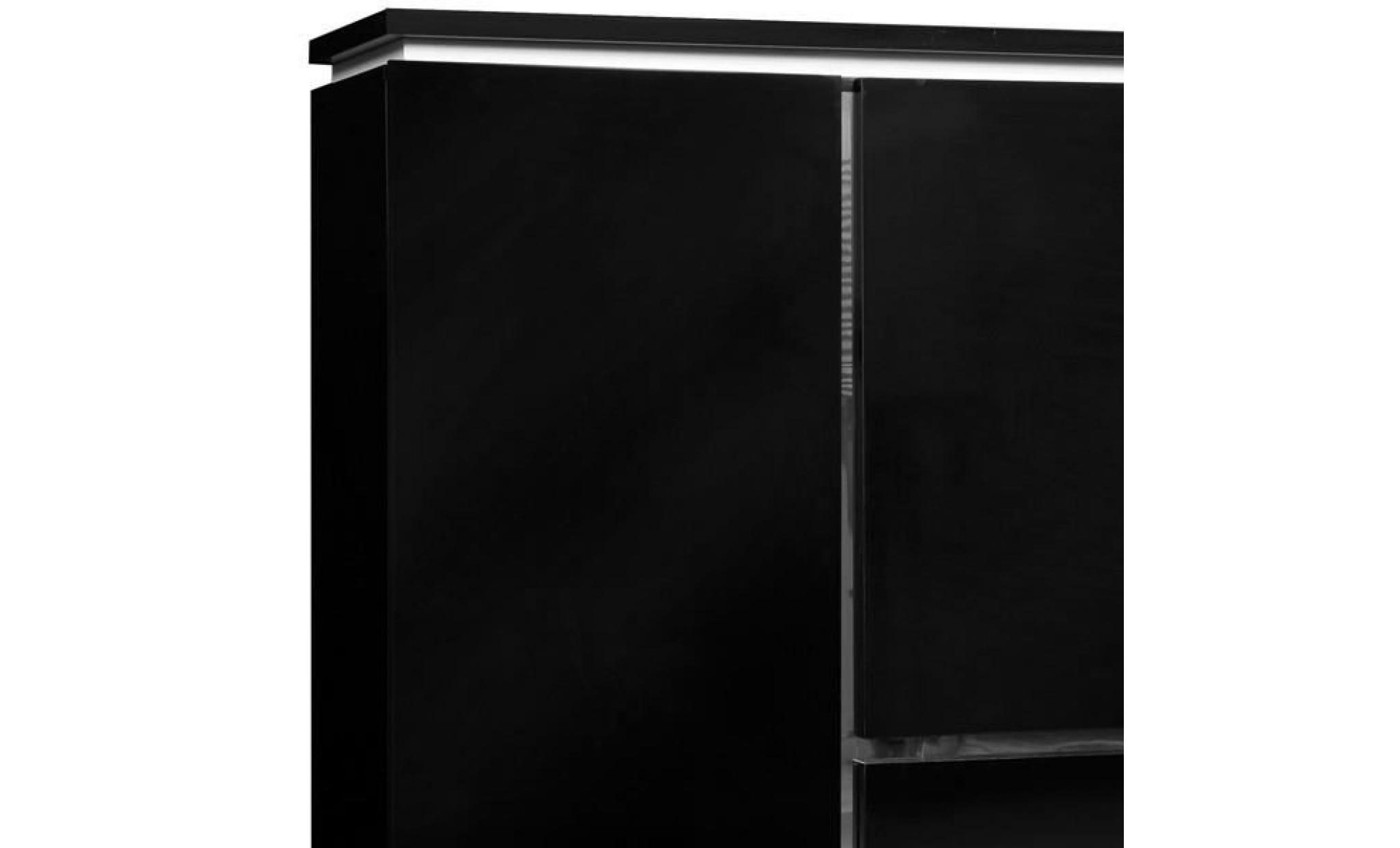 armoire de salon laque noire n°1   carmen   l 110 x l 42 x h 125 pas cher