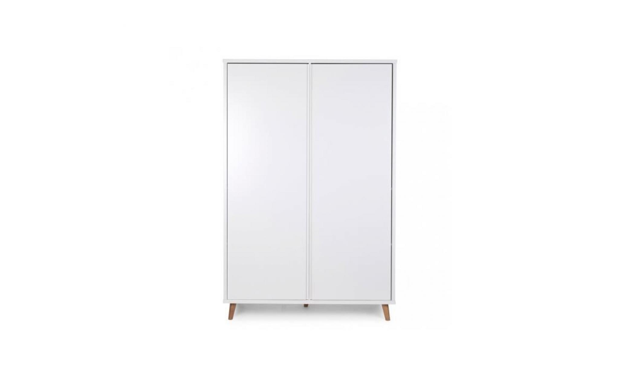 armoire design scandinave 190 cm à 2 ports coloris blanc