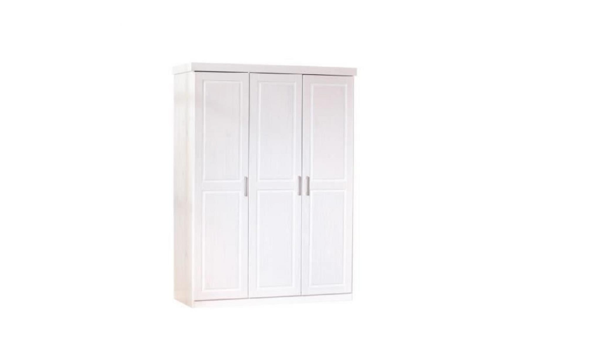 armoire en pin blanche 3 portes alice