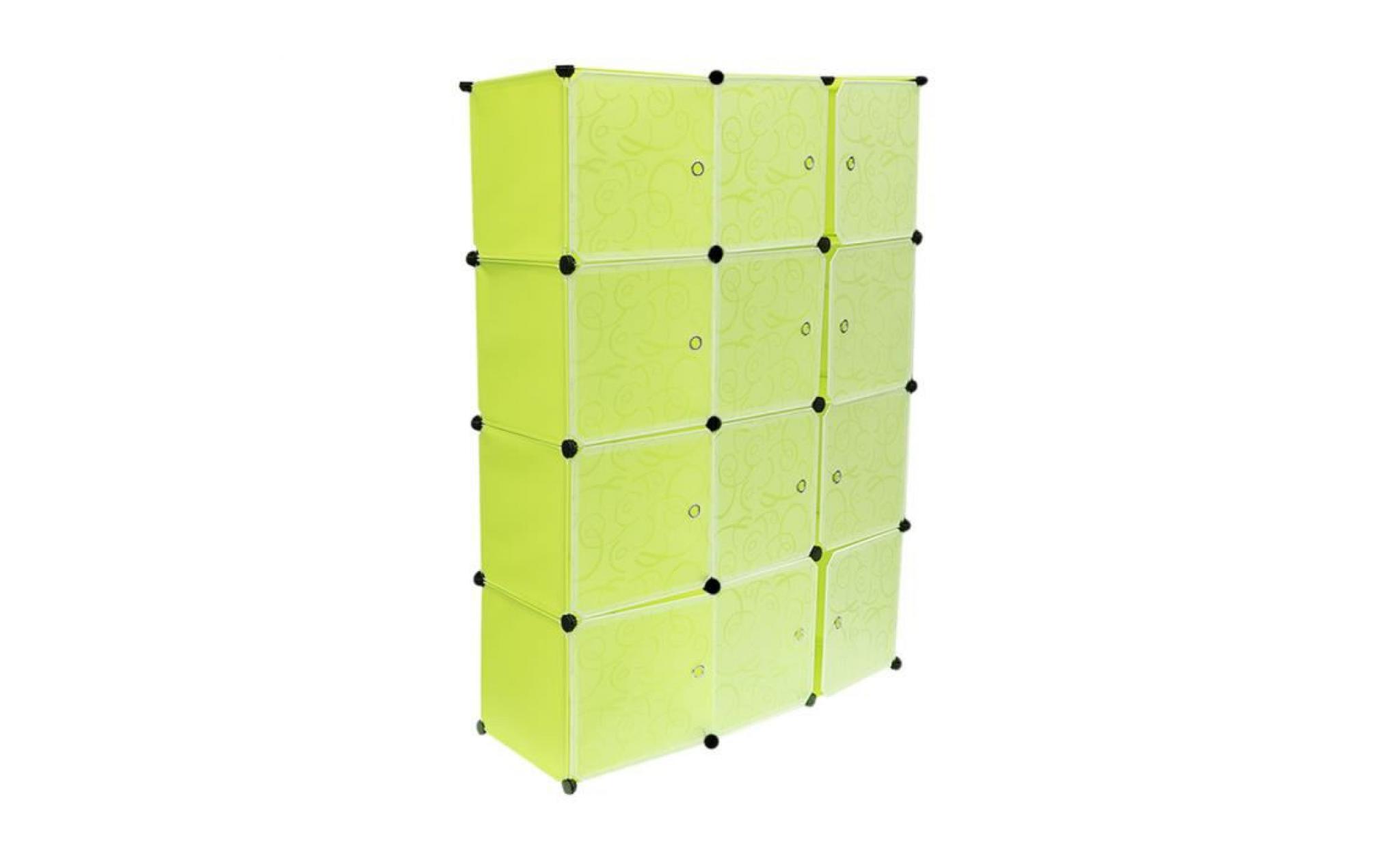 armoire en résine 12 grilles simple boîte de rangement en résine cabinet bricolage grande armoire placard organisateur pas cher