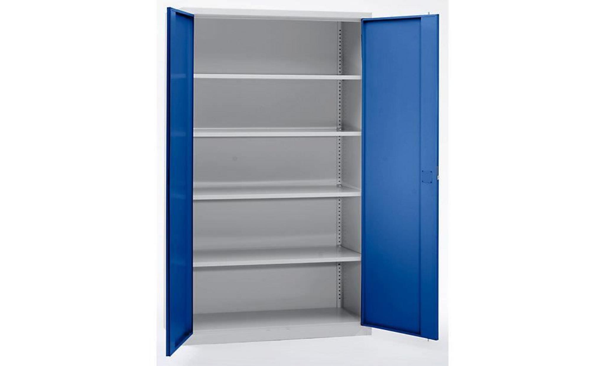 armoire grande capacité   h x l x p 2000 x 1200 x 500 mm   gris clair   armoire armoire d'atelier armoire grande capacité armoires pas cher