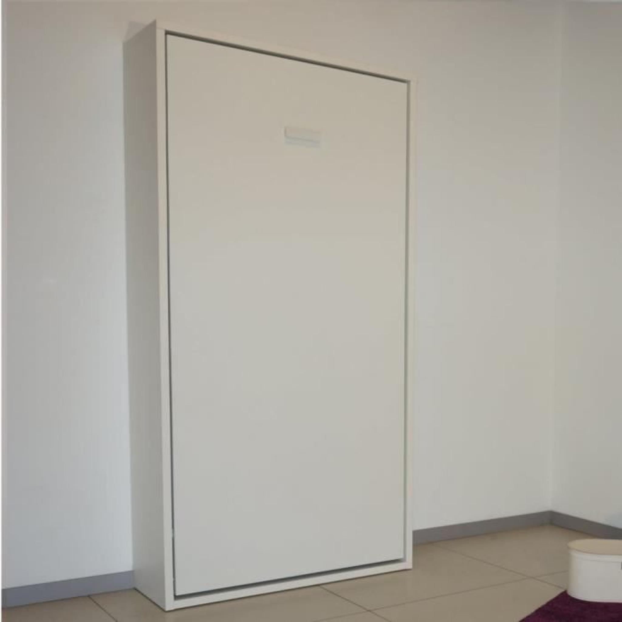 Armoire lit escamotable SMART blanc mat couchage 90 * 200cm