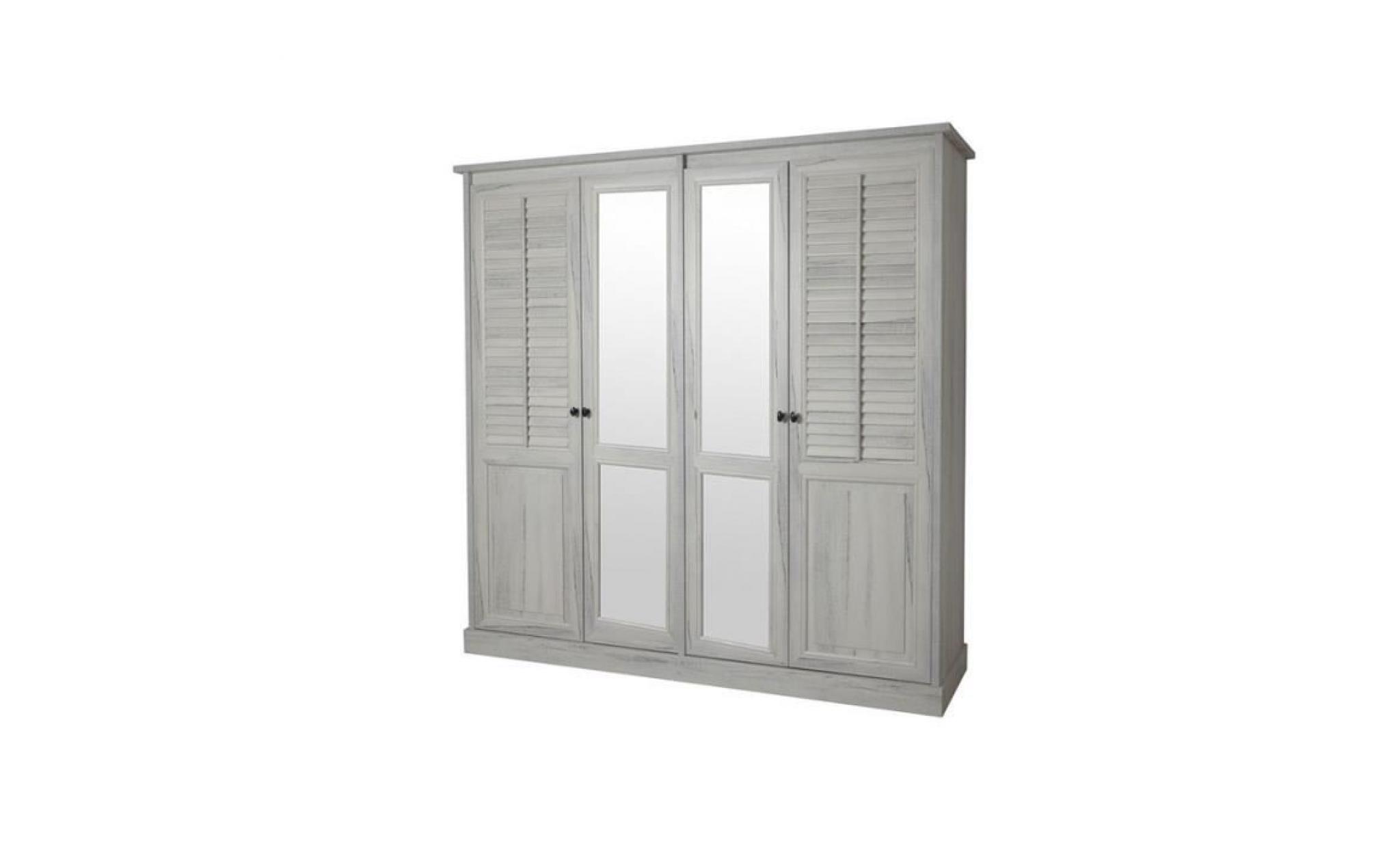 armoire miroir couleur bois blanc arizona  option 2