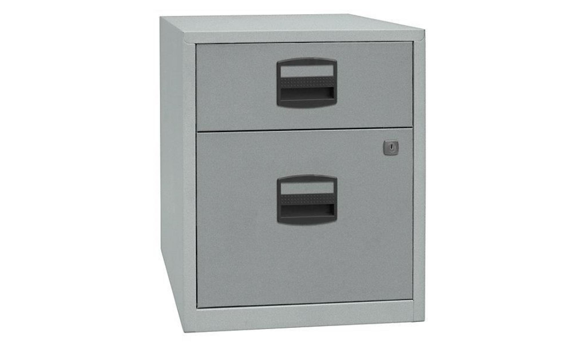 armoire mobile hauteur bureau pfa   1 tiroir, 1 tiroir pour ds gris clair / bleu oxford   armoire basse armoire de bureau armoires